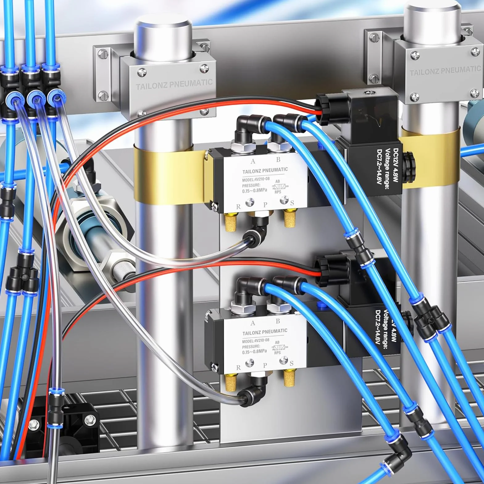 TAILONZ PNEUMATIC Zestaw złączek pneumatycznych 8 mm OD Push to Connect 40 szt.
