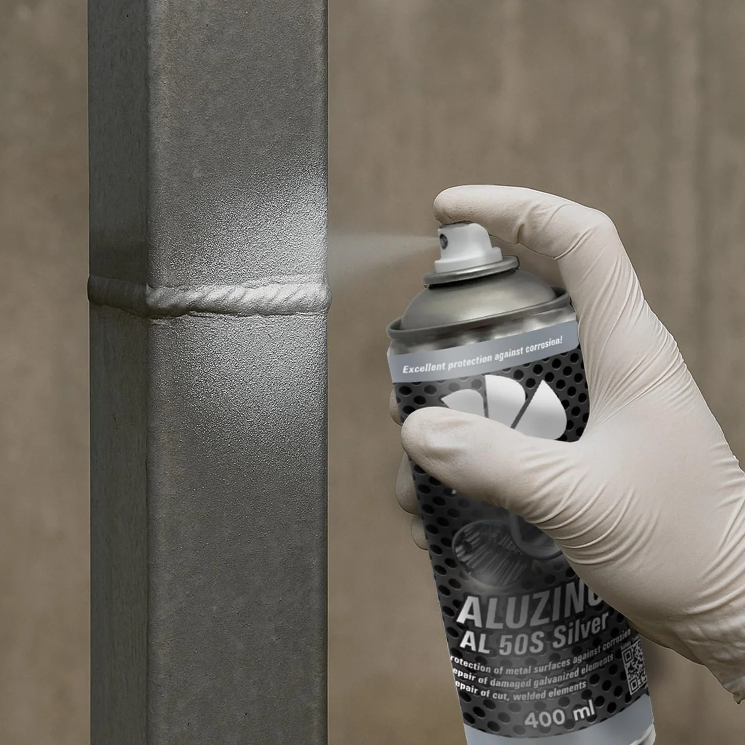 AABCOOLING Alucynk AL 50S Podkład Cynkowy Antykorozyjny 400ml Srebrny Farba do Metalu Stali Aluminium