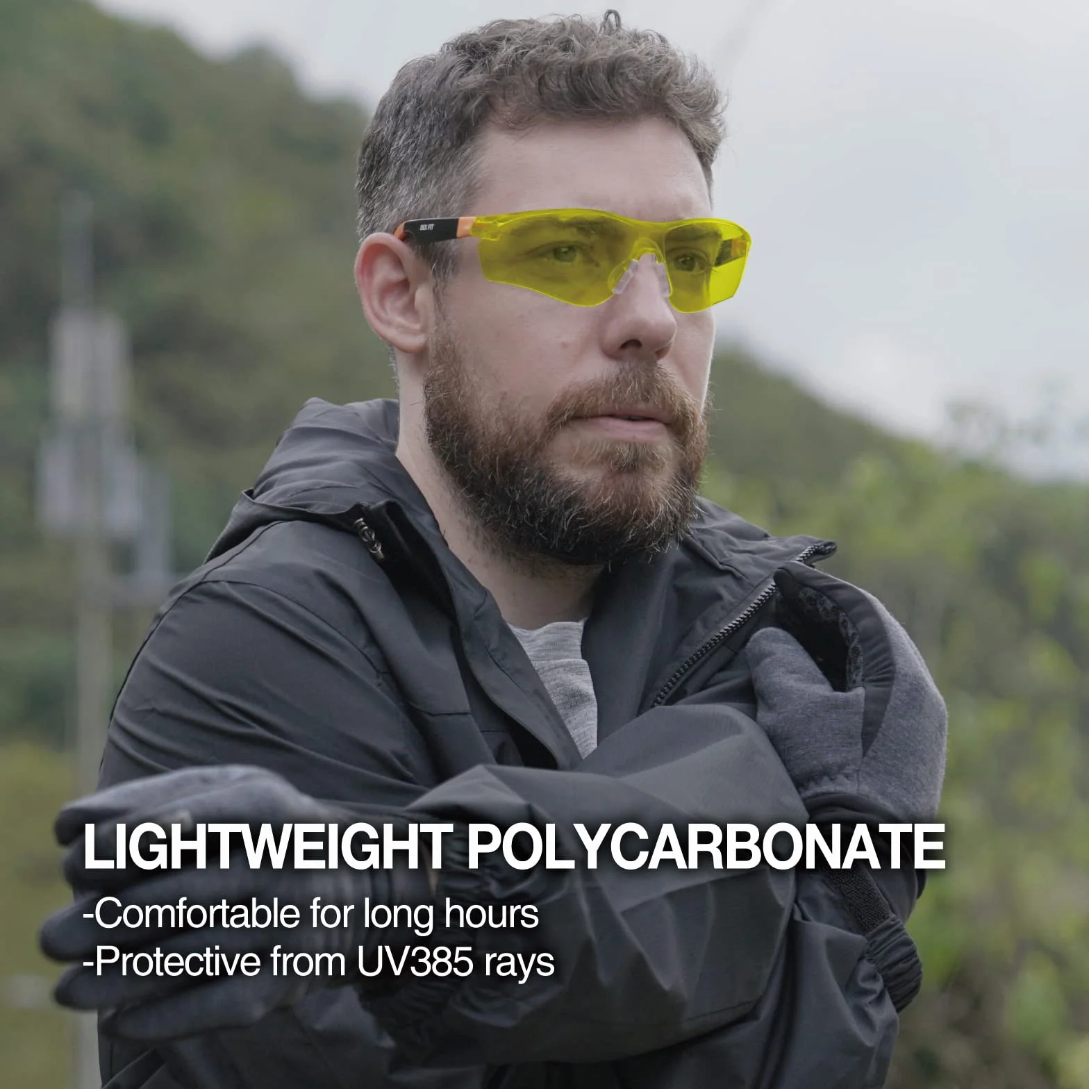 DEX FIT SG210 OTG okulary ochronne; ochrona oczu Z87, odporne na mgłę i zarysowania, regulowane, dla mężczyzn i kobiet, ochrona przed promieniowaniem UV