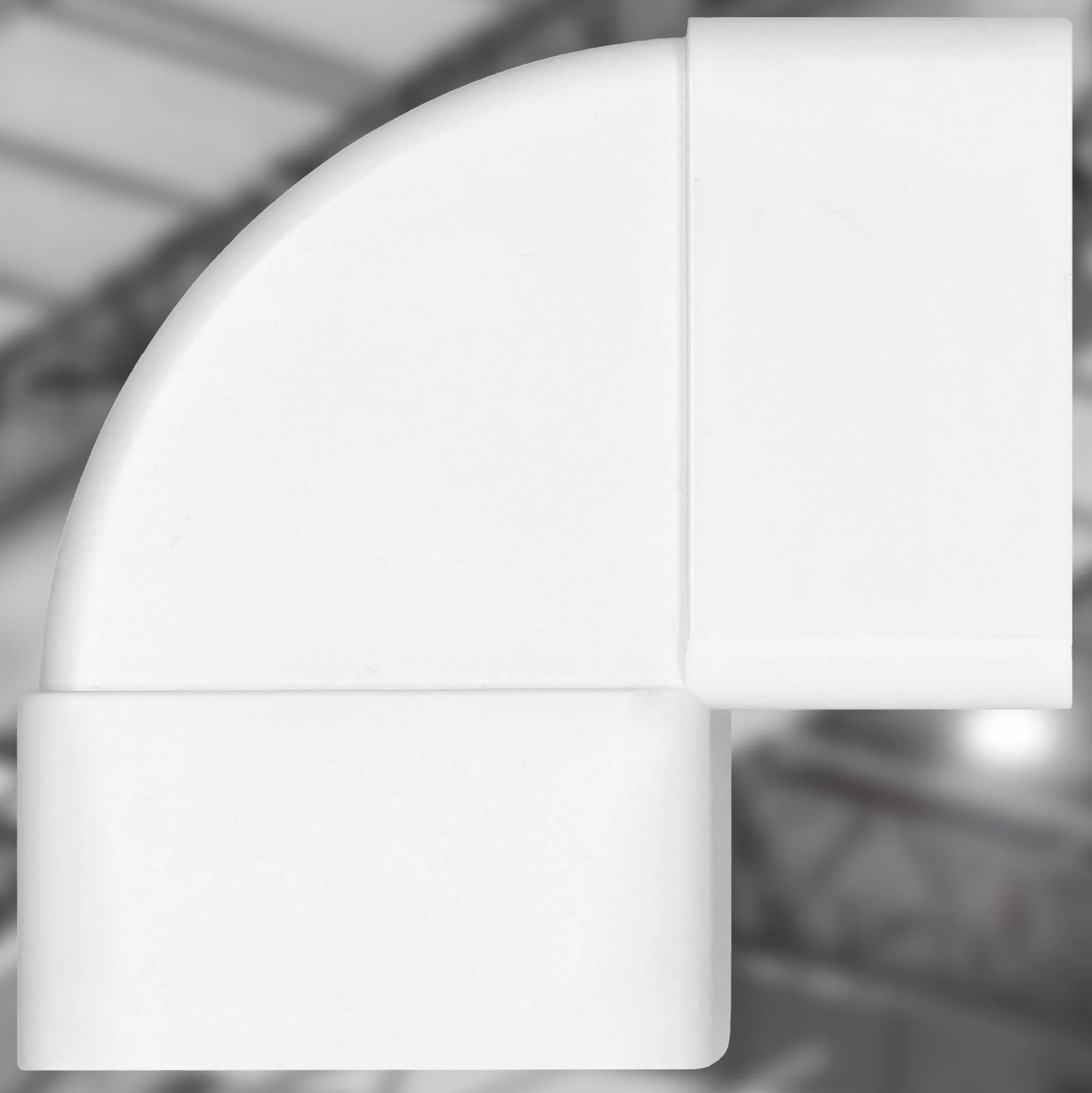 KOTARBAU® Kolano pionowe do kanałów płaskich Białe Plastik 90° 110 mm x 55 mm