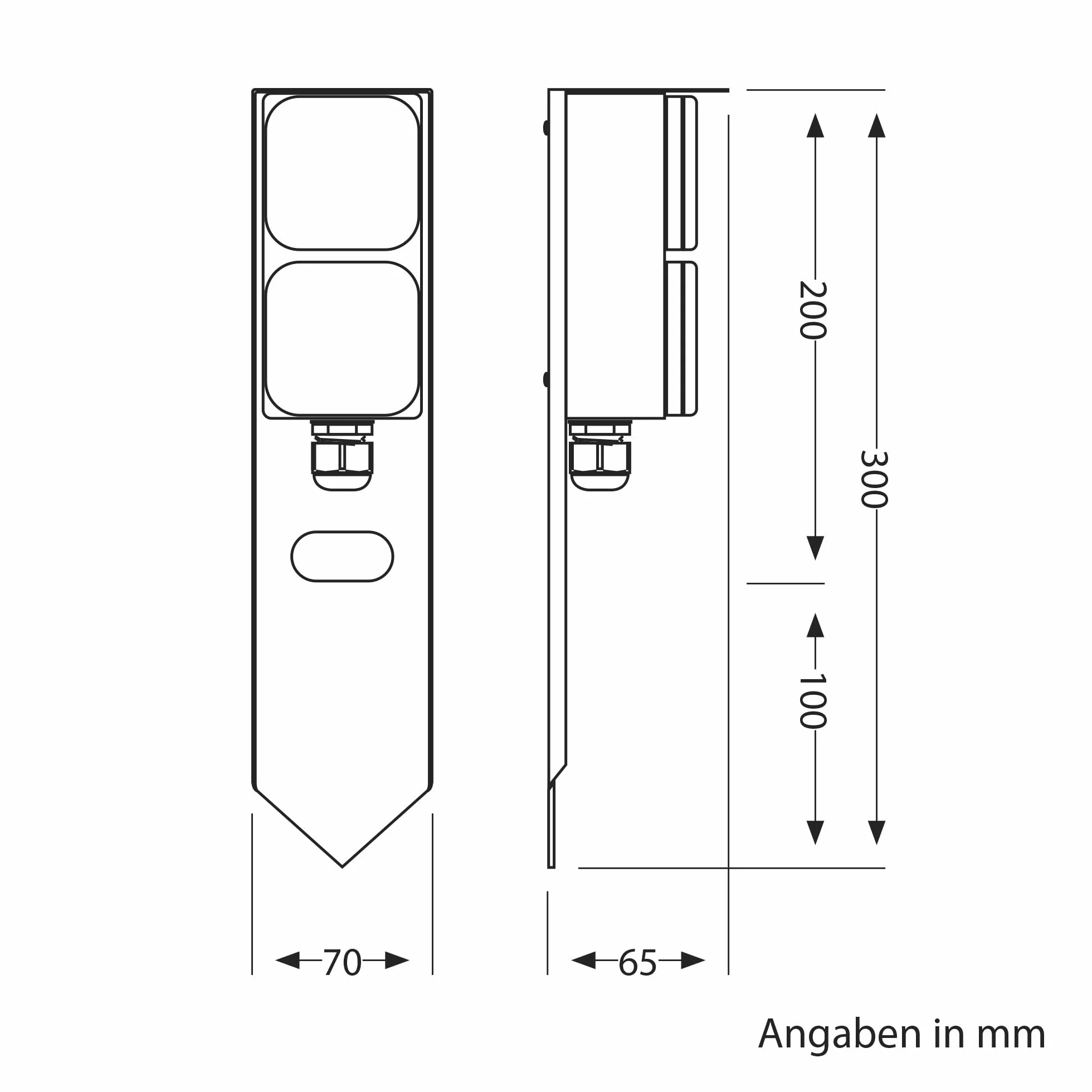 ledscom.de Gniazdo ogrodowe PIWI IP44 2-drożne stal nierdzewna antracyt 30 cm