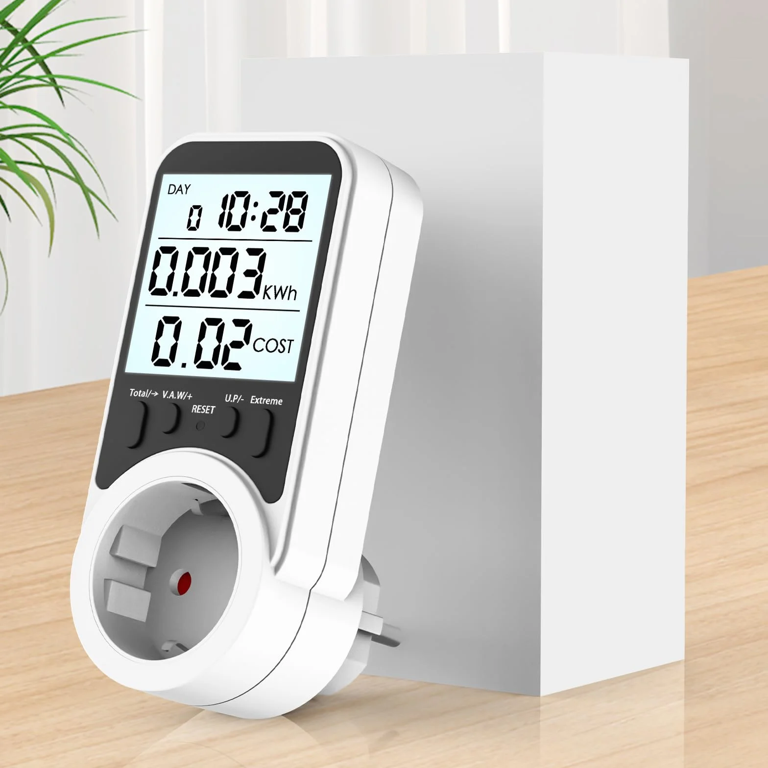 Watomierz Gniazdo Licznik Energii 3680W 16A MAX LCD Zabezpieczenie Przeciążeniowe
