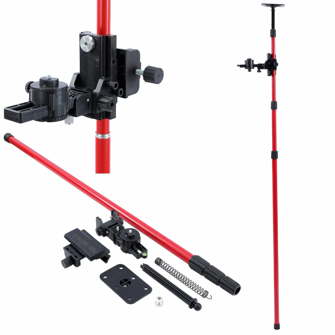 TOPWAY Poziom laserowy drążek teleskopowy 115-300 cm stal wysokowęglowa wysuwany