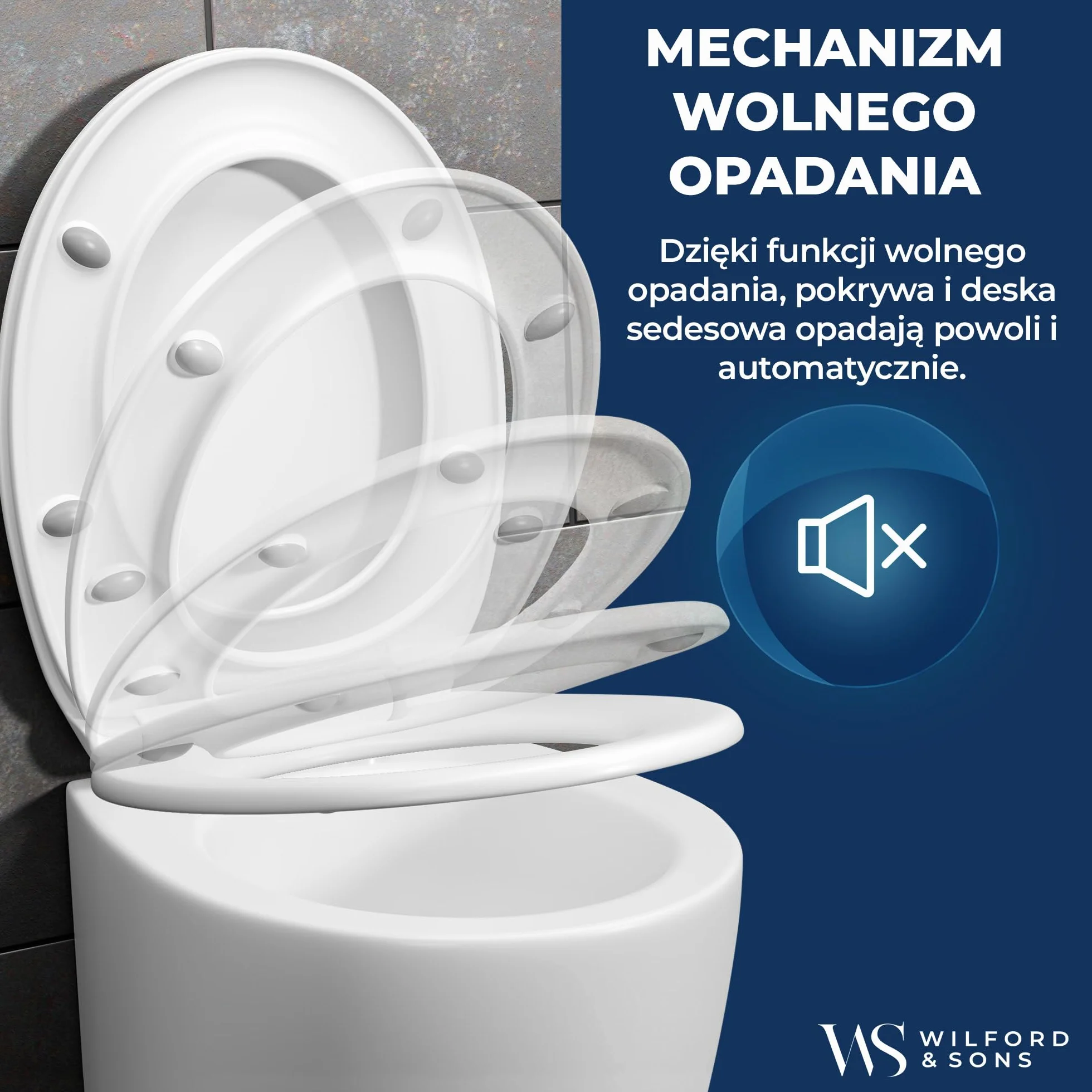 Wilford & Sons Deska sedesowa z cichym domykiem biała O duroplastowa zdejmowana