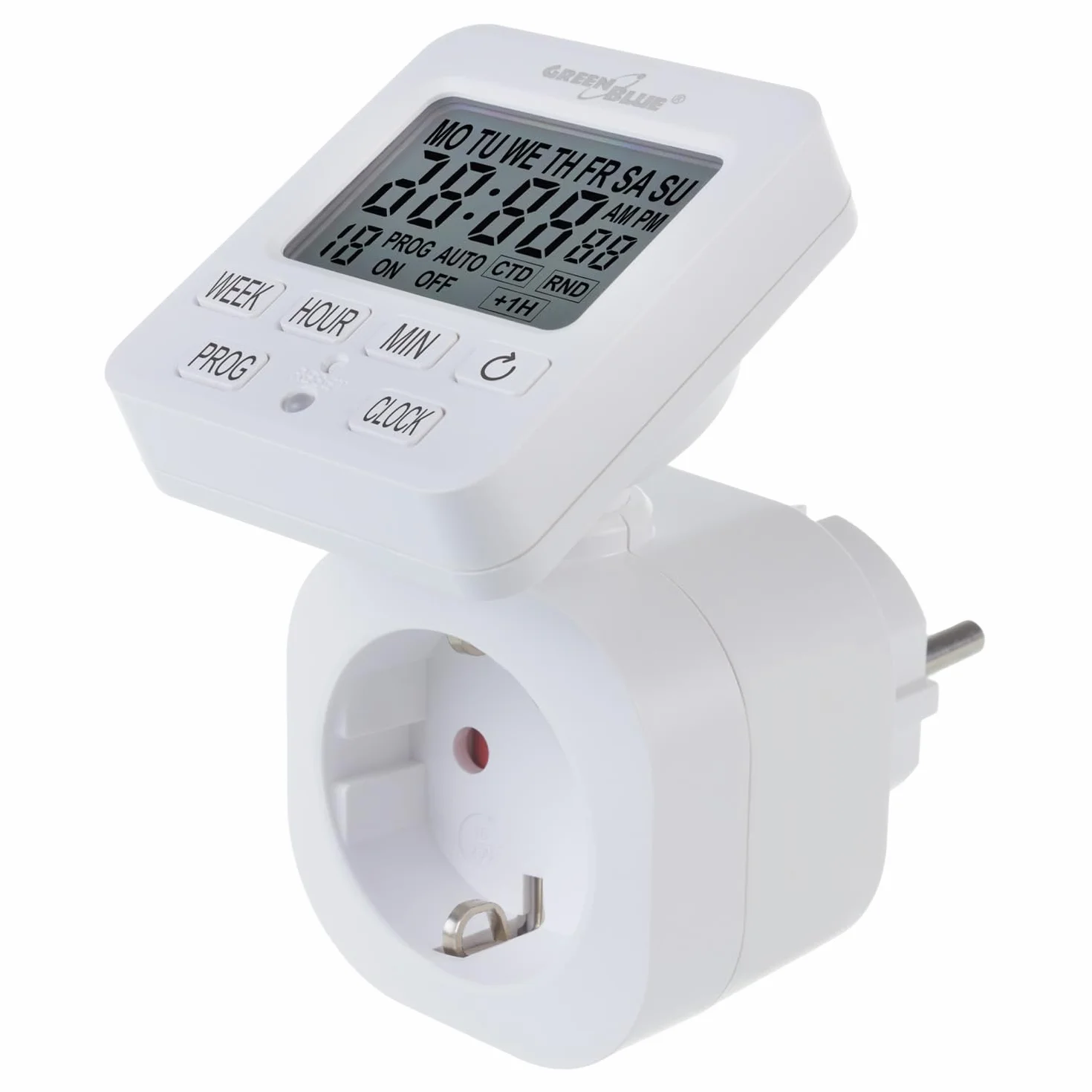 GreenBlue GB605 Zegar Cyfrowy Programator Timer Max. 16A IP20 (Gniazdo F Schuko)
