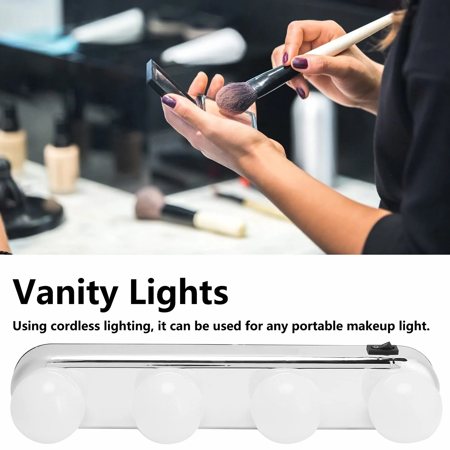 Światła do makijażu LED 4 żarówki regulowane temperatura barwowa Vanity Lights oświetlenie łazienkowe