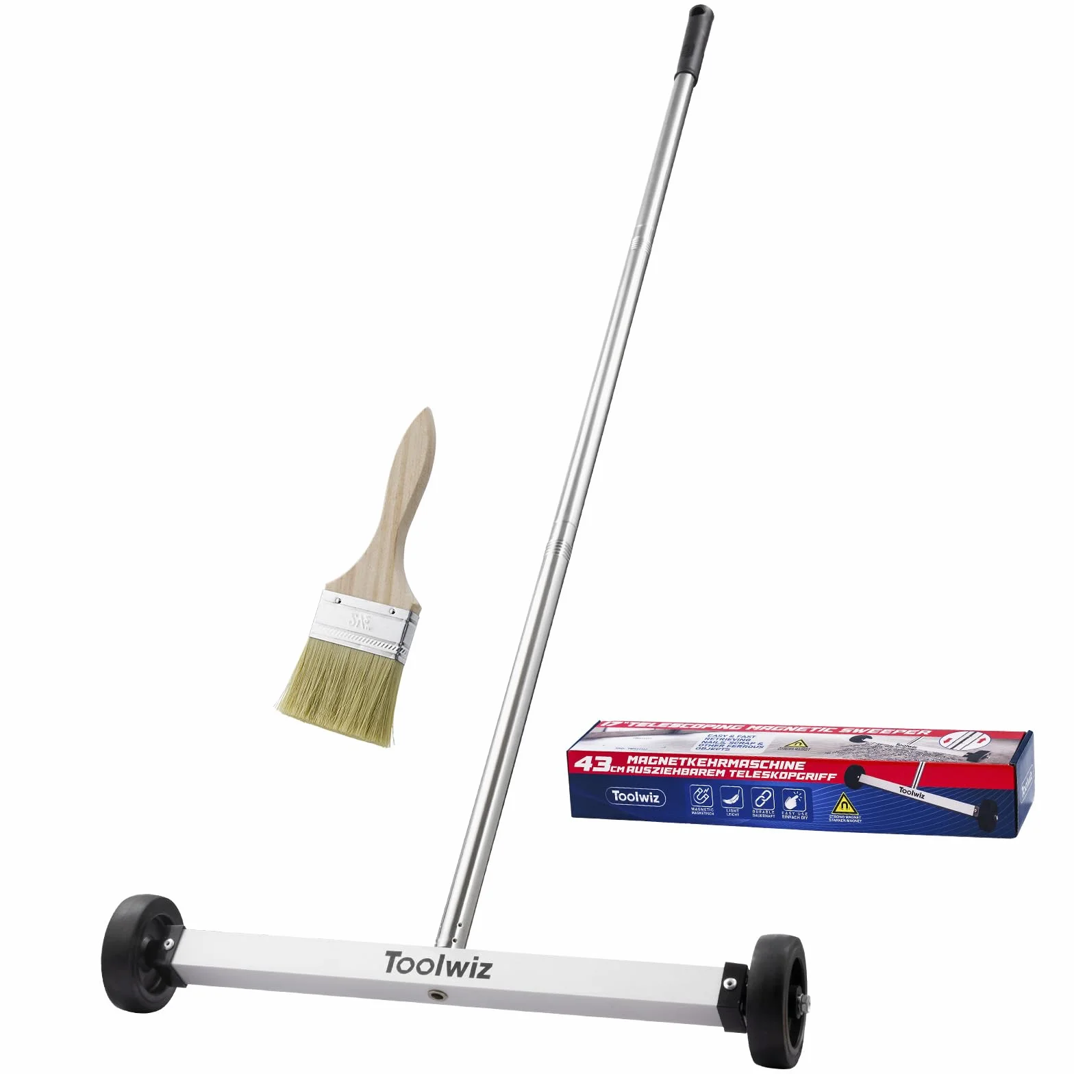 Toolwiz Zamiatarka magnetyczna 43,2 cm 4 kg z teleskopowym uchwytem
