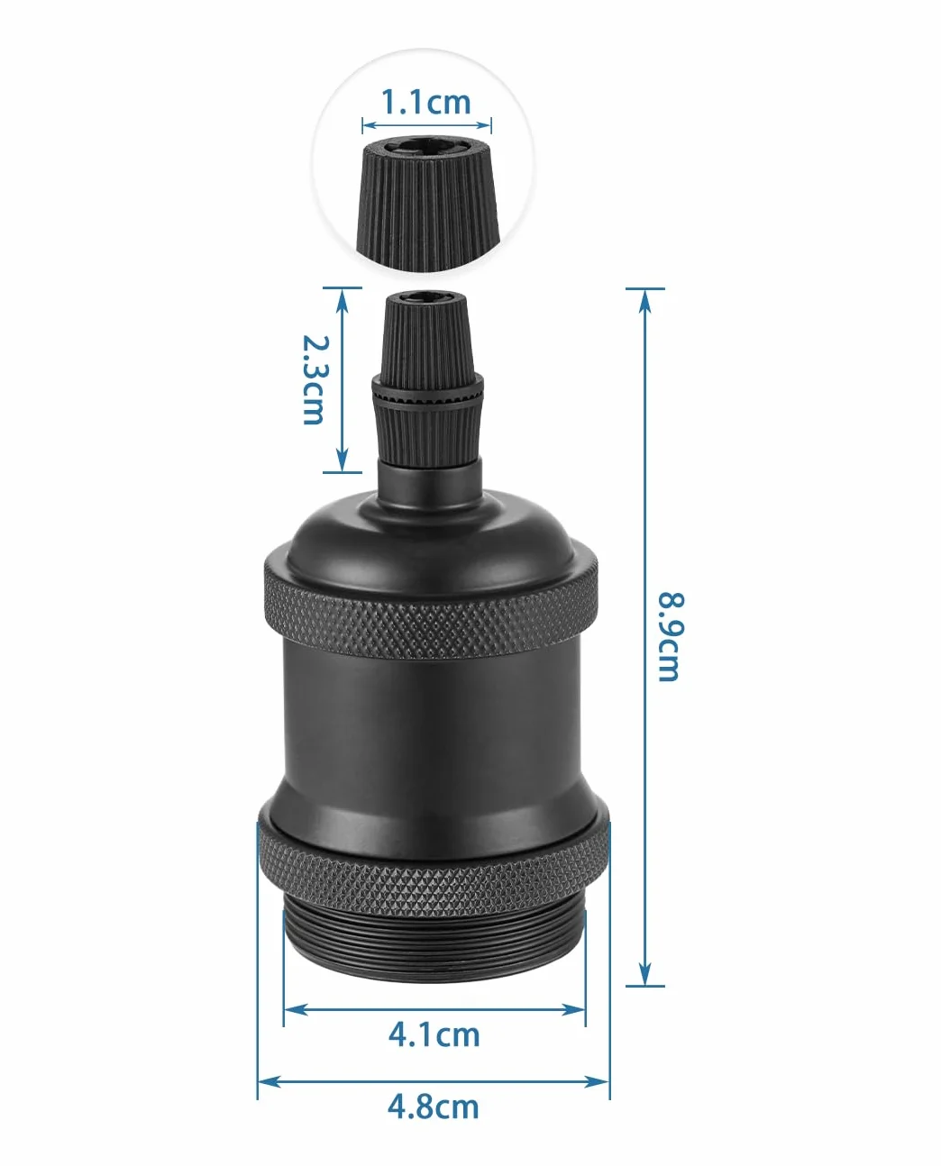 Vecys 4 Sztuki E27 Gniazdo Lampy Vintage Brązowy Adapter Edison Retro Adapter Oprawki Lampy do Żarówek Vintage Lampa Wisząca (Czarny)