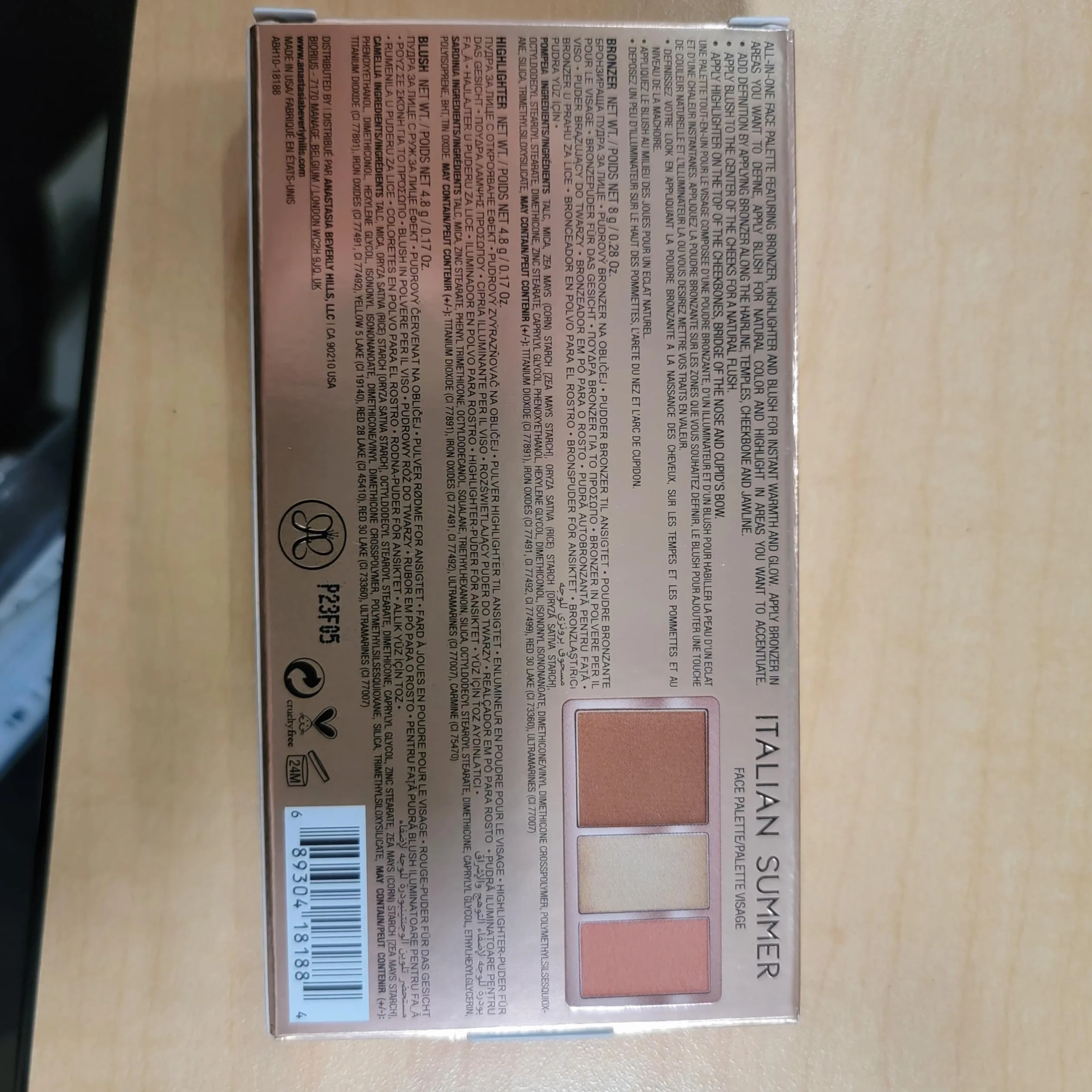 ANASTASIA BEVERLY HILLS paleta do twarzy - włoskie lato 17,6 g