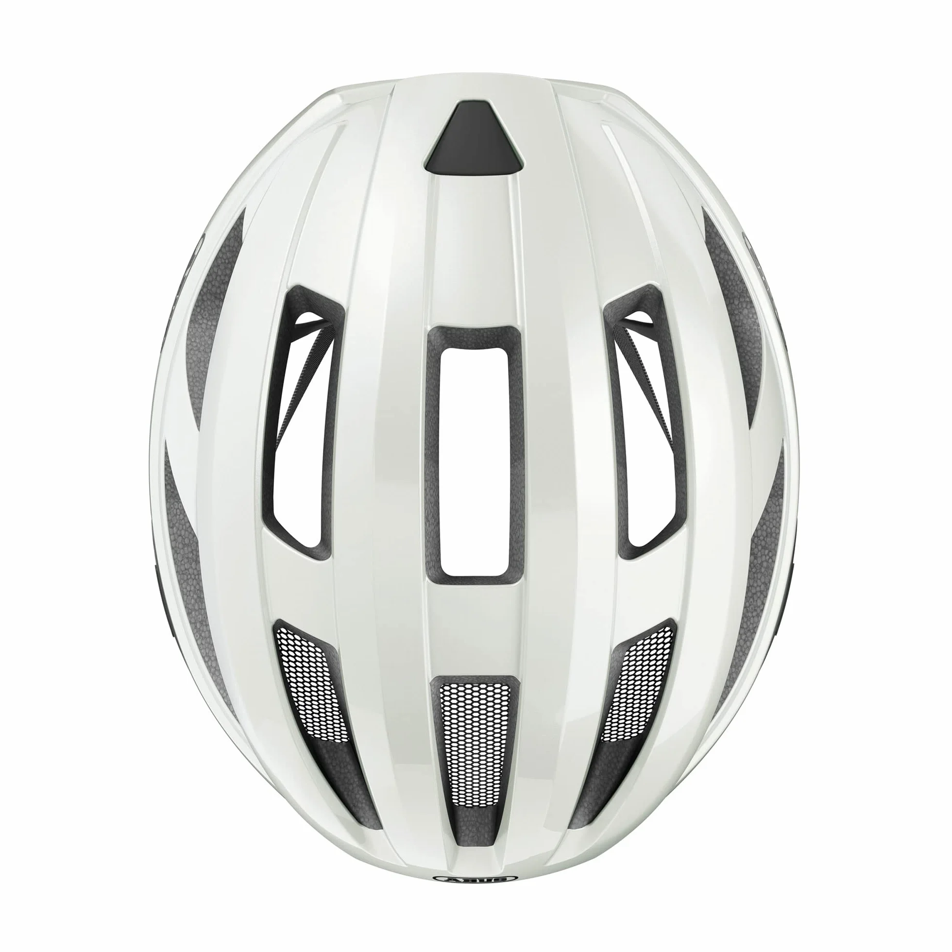 ABUS Kask szosowy Macator MIPS - podstawowy kask rowerowy z daszkiem - odpowiedni dla osób noszących kucyk - dla mężczyzn i kobiet - biały, rozmiar M