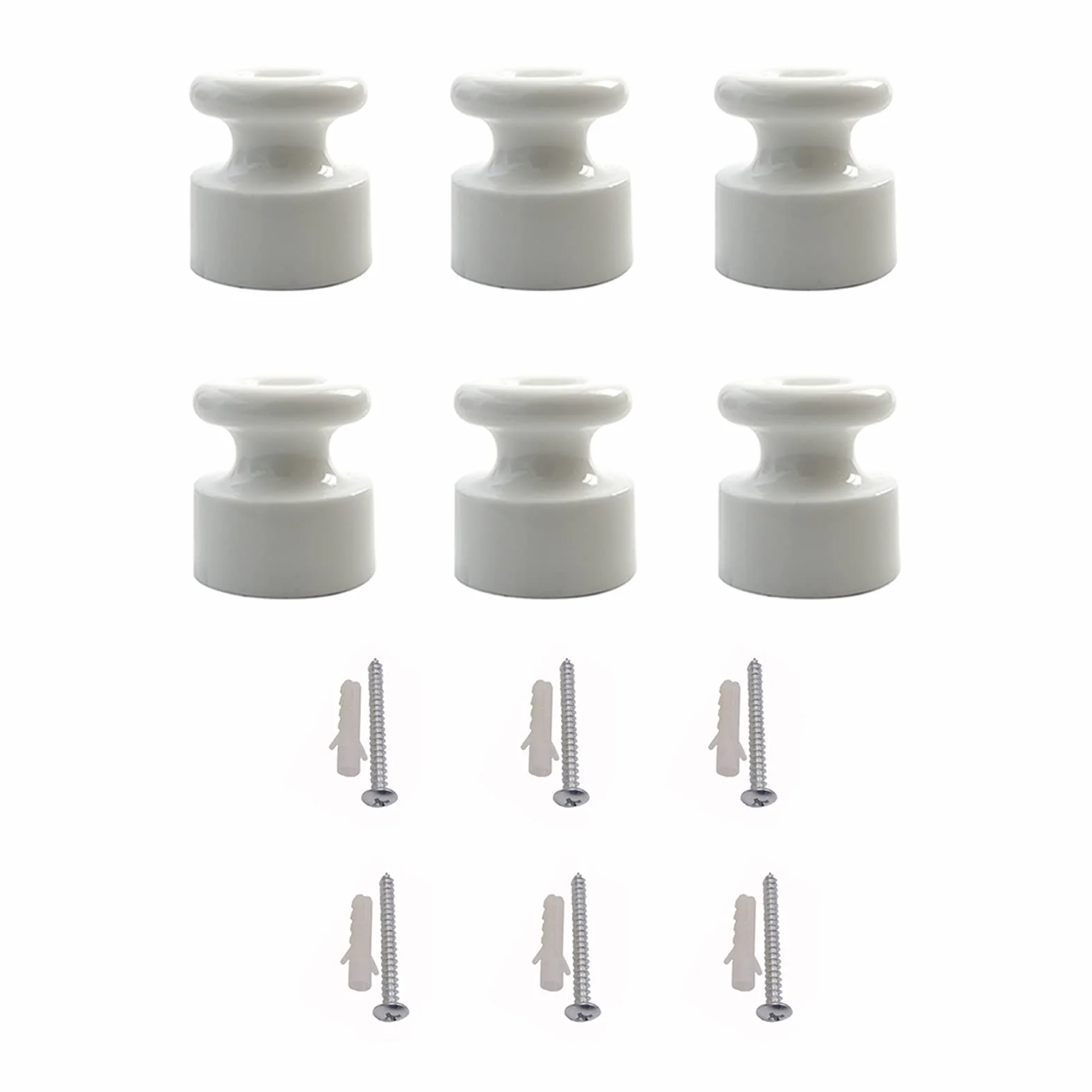 Izolatory kabla porcelanowego 20mm 6 zestawów