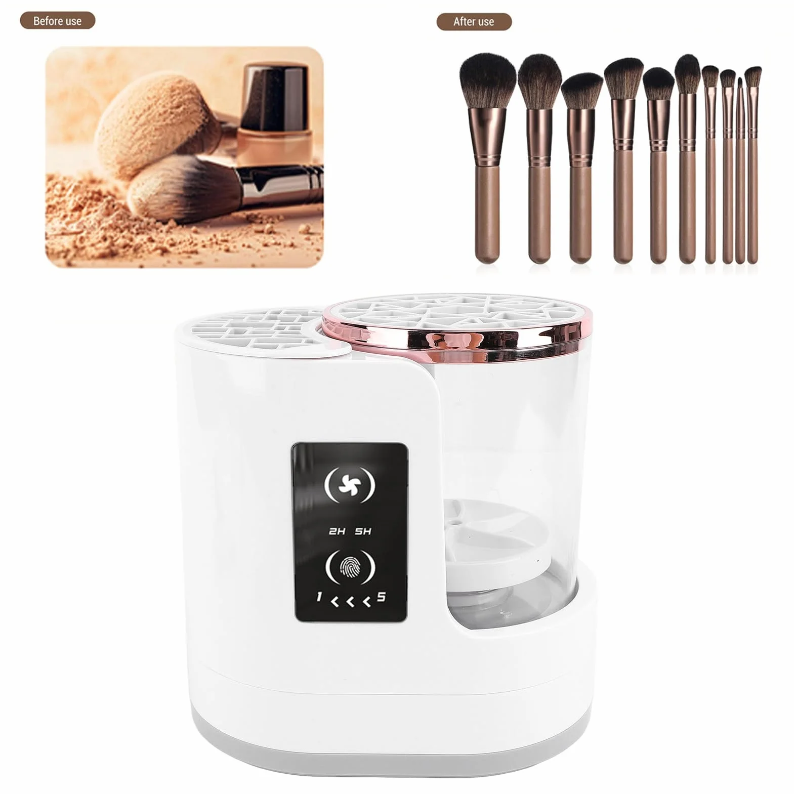 XUMIUZIY Make -Up Pędzel do Suszenia Pędzla, Głębokie Czyszczenie 850 Obr/Min Automatycznie USB Elektryczne Wykonanie Pędzla do Wszystkich Szczotek dla Wszystkich Szczotek