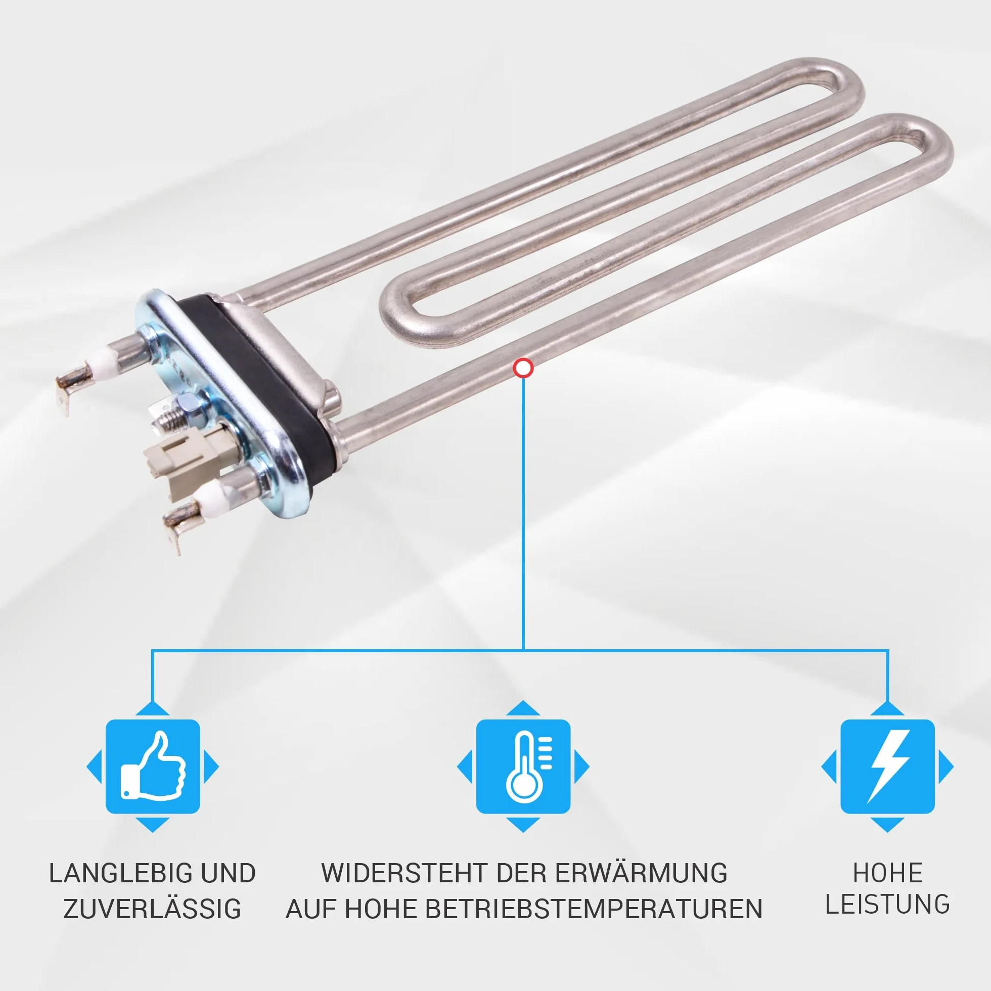 VIOKS Element grzejny 230 V 1950 W zamiennik do AEG 1327242416 3792301008 IRCA 6295134R – grzałka pralki z zabezpieczeniem termicznym i gumową uszczelką do pralki AEG Lavamat uva