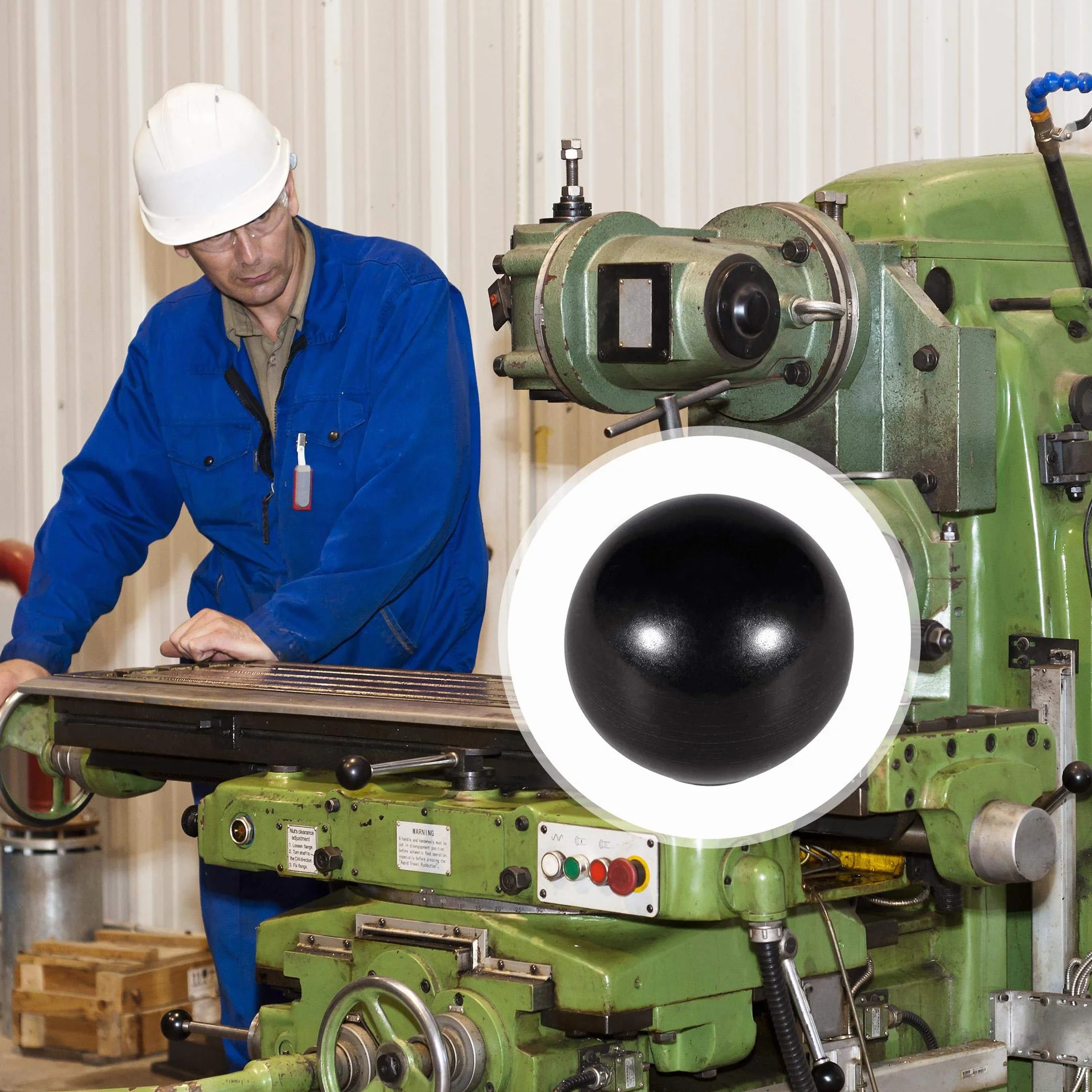 Duroplast gałka kulowa M5 gwint wewnętrzny uchwyt 16 mm czarny 4 szt.