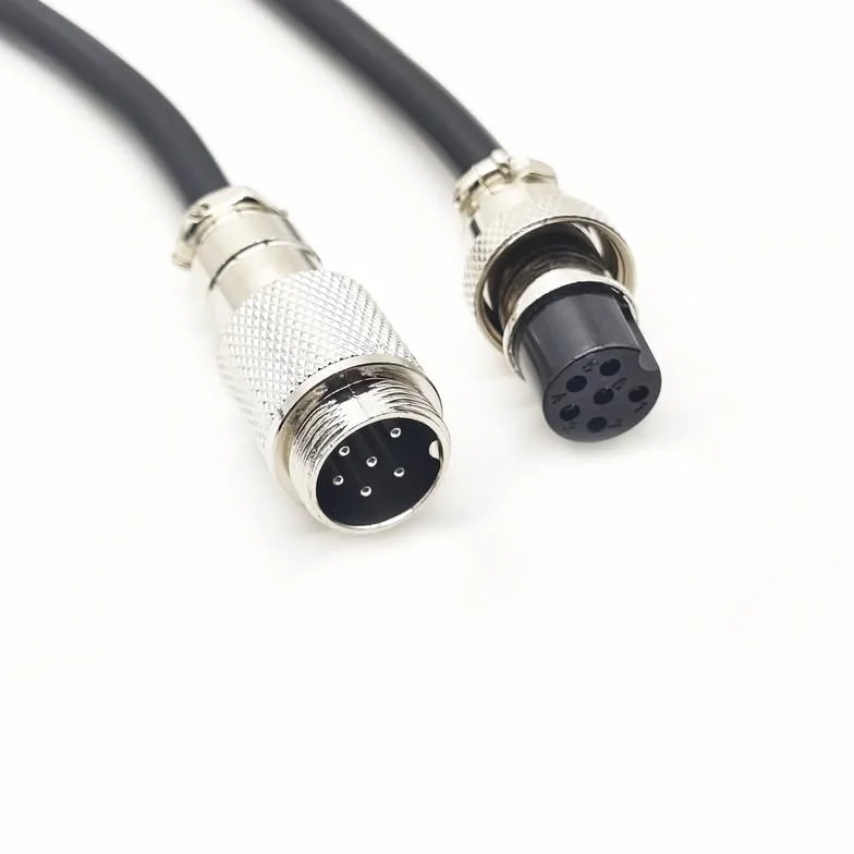 GX16 6-biegunowy kabel lotniczy męski żeński 22AWG 2m