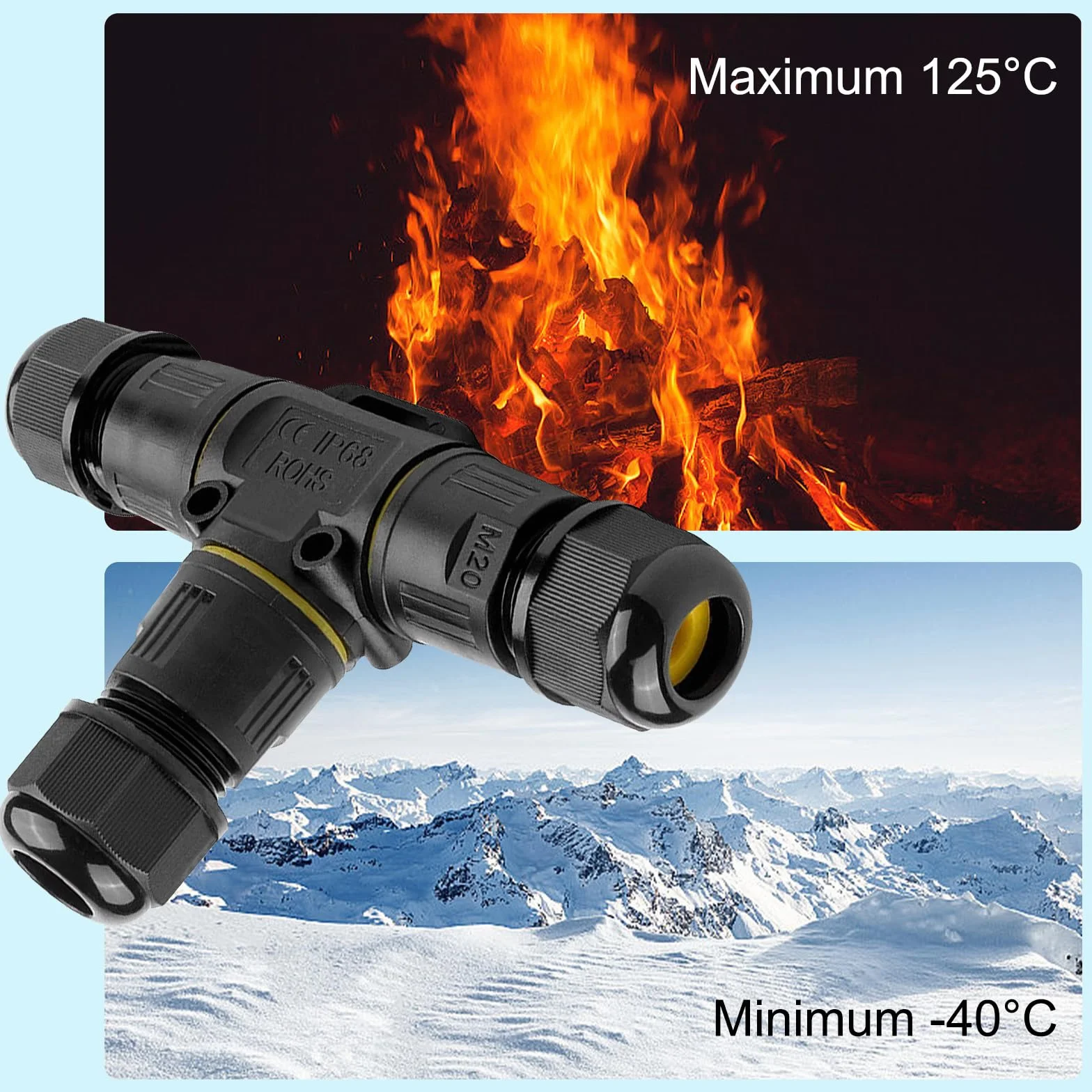 Złączka kablowa 3-biegunowa IP68 5-12 mm 2 sztuki wodoszczelna zewnętrzna