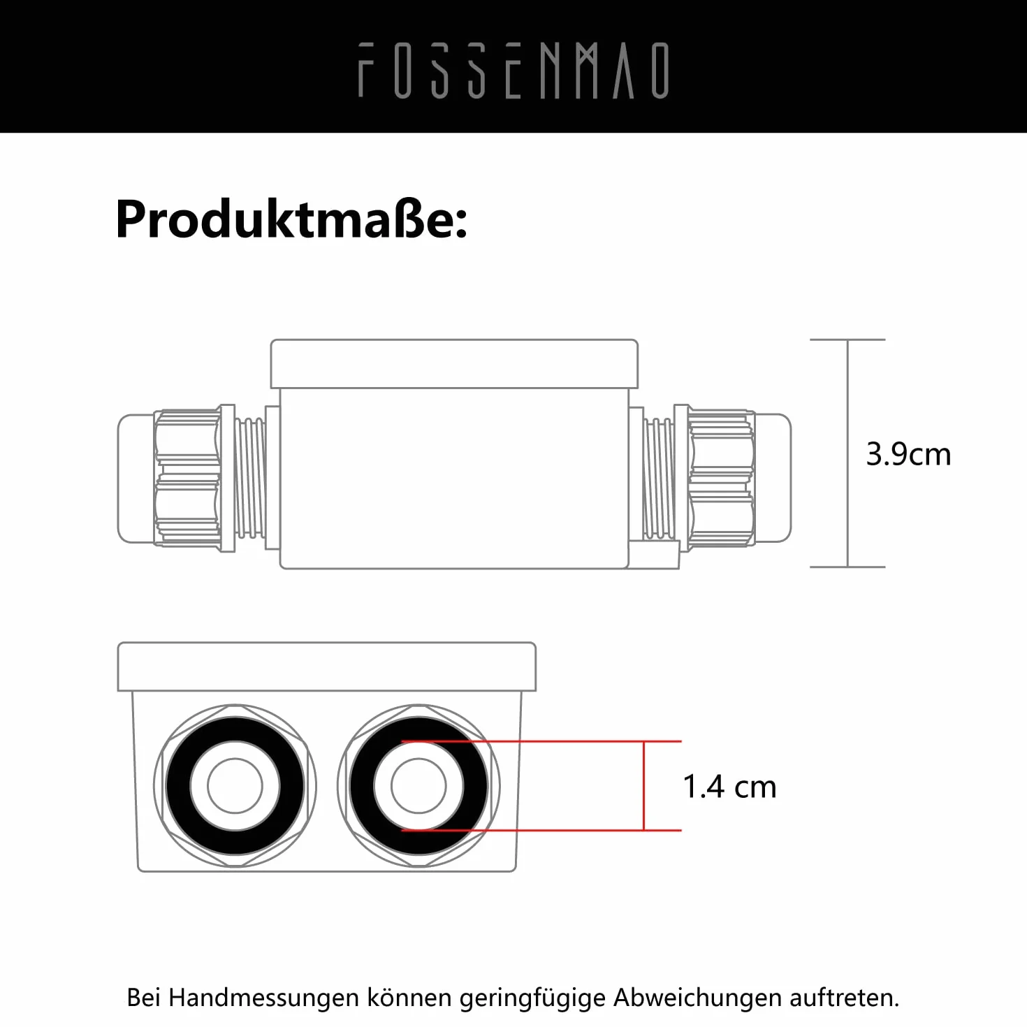 IP68 wodoszczelna puszka rozgałęźna 3-drożna czarna zewnętrzna PC PA9 złącze kablowe Ø 4-15 mm