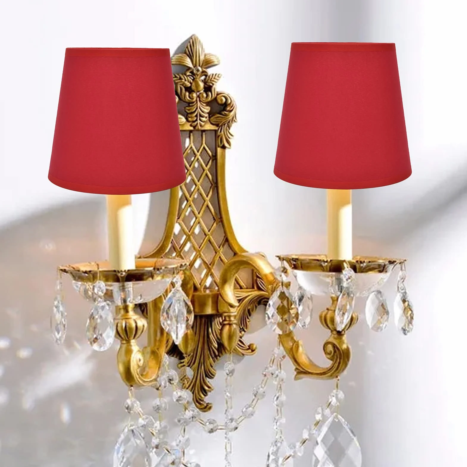 2PCS Tkanina do E14 Podłogowa żyrandola, Lampka Europejska Lekkie odcień do Stolika Candle Light