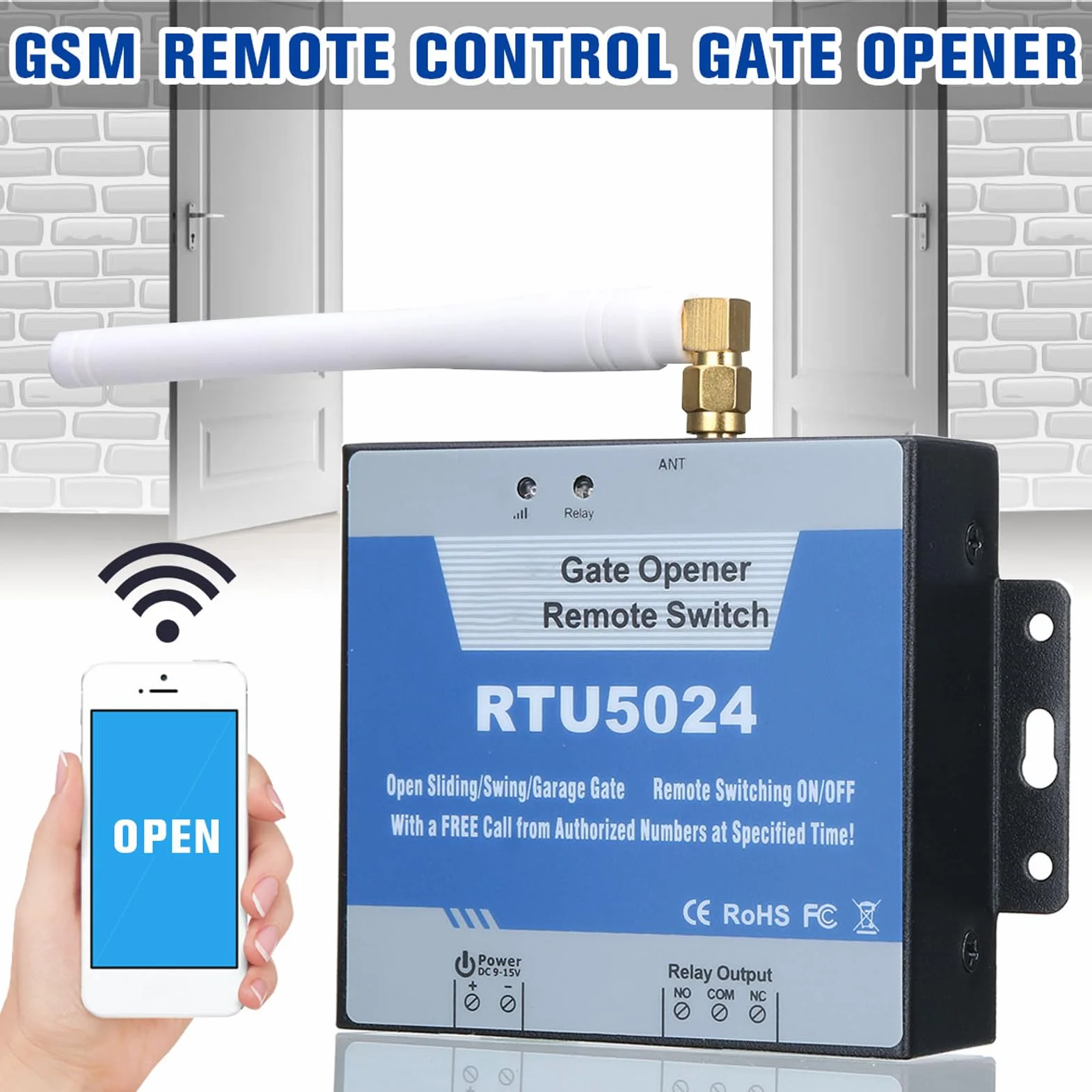 RTU5024 GSM Kontroler Dostępu do Bramy, Przełącznik Przekaźnika Zdalnego Sterowania 4G SMS