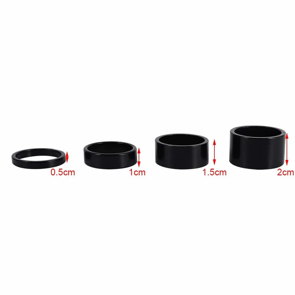 Dioche Słuchawki Spacer 4 Kolory 4 Sztuk/zestaw 5mm / 10mm / 15mm / 20mm Ze Stopu Aluminium Przekładka Rowerów Przednie Łodygi Widelec Pralka