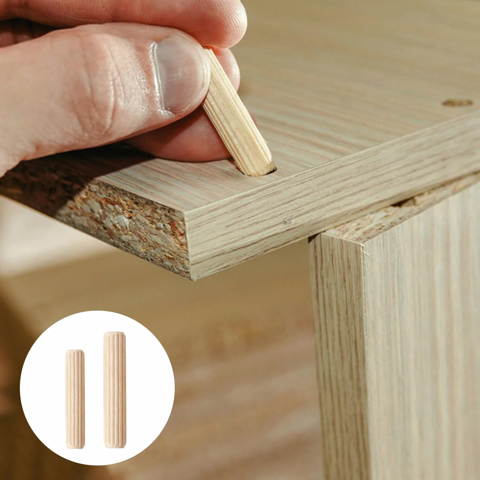 Zestaw 225 drewnianych kołków rozporowych 6 mm 8 mm 10 mm stożkowe i żebrowane do mebli majsterkowania