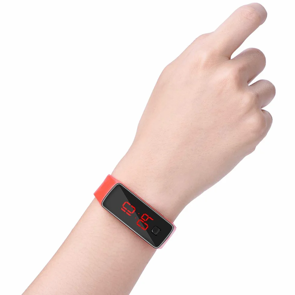 Ejoyous Inteligentny zegarek, elektroniczny wyświetlacz LED, sportowy zegarek cyfrowy z silikonowym paskiem, dla mężczyzn i kobiet, smartwatch z 12-godzinną tarczą do biegania na zewnątrz i wewnątrz