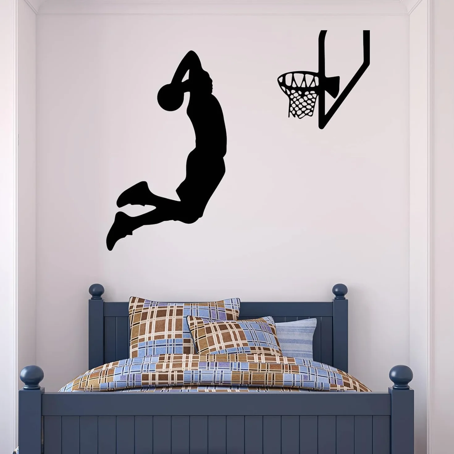 Dekoracja ścienna do koszykówki naklejki sportowe odklej i przyklej naklejki ścienne do sypialni chłopców, 61 x 51 cm