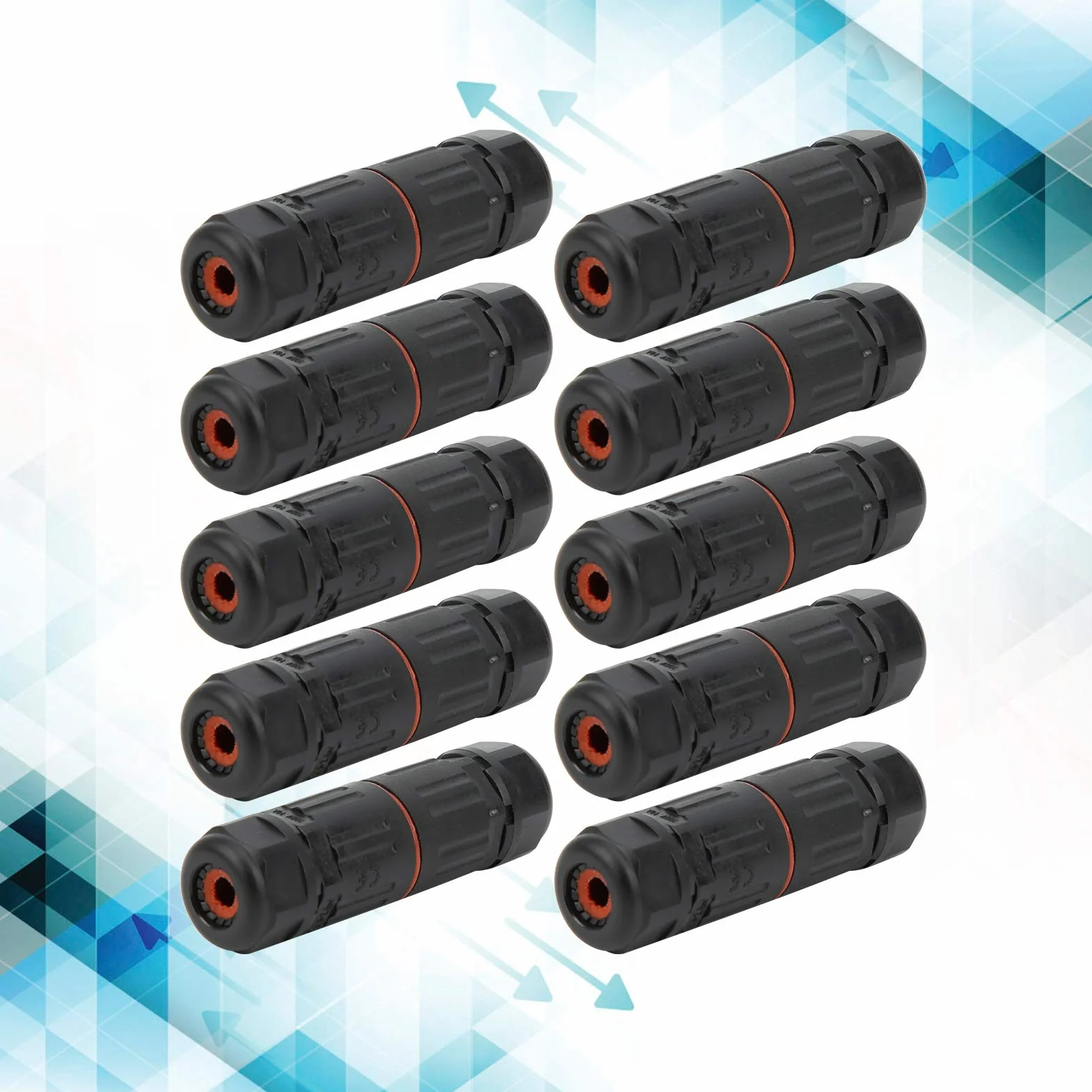 Skrzynka przyłączeniowa IP68 Wodoodporne złącze kabla 3 pinowe Złącze zasilania elektrycznego na zewnątrz 10 szt.