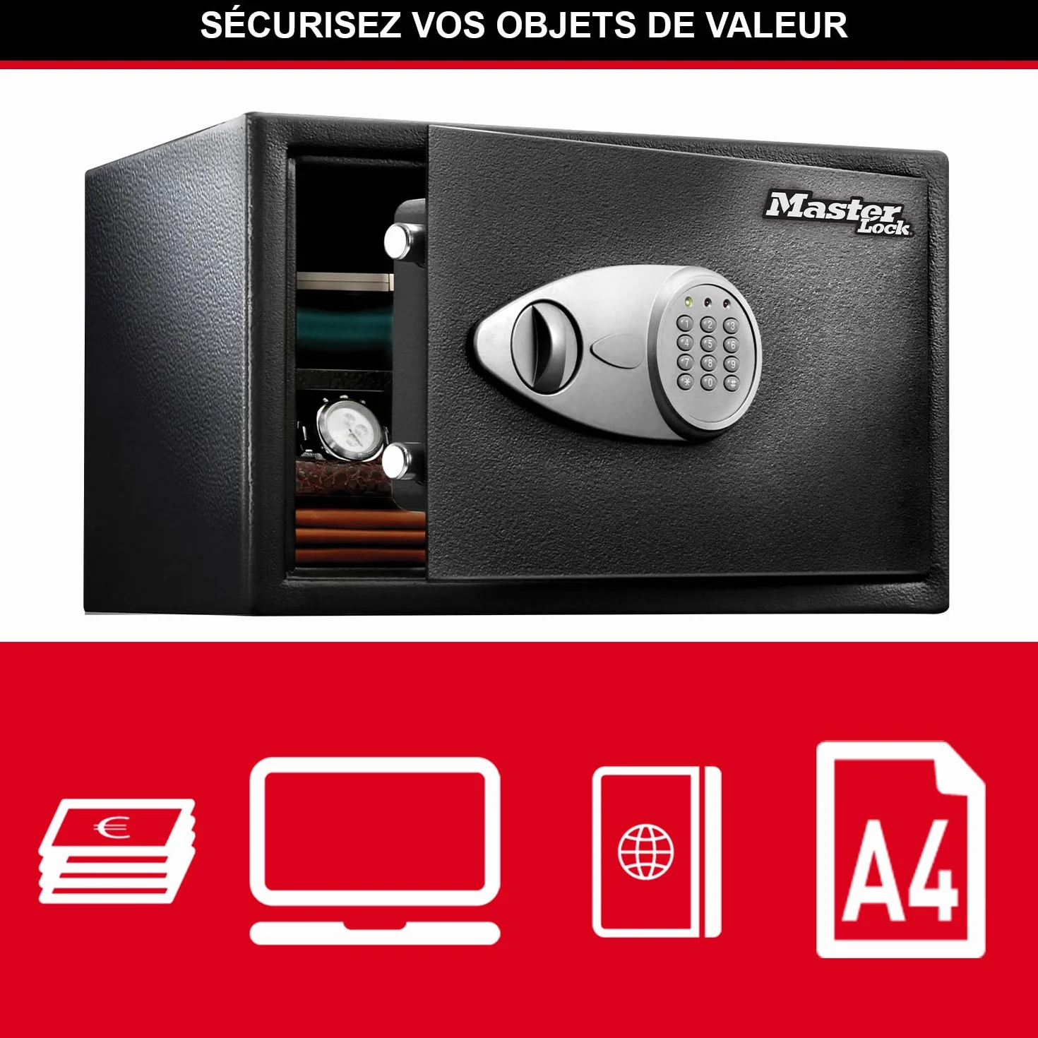Master Lock X125ML Sejf na laptopa 33 litry Zamek cyfrowy Czarny