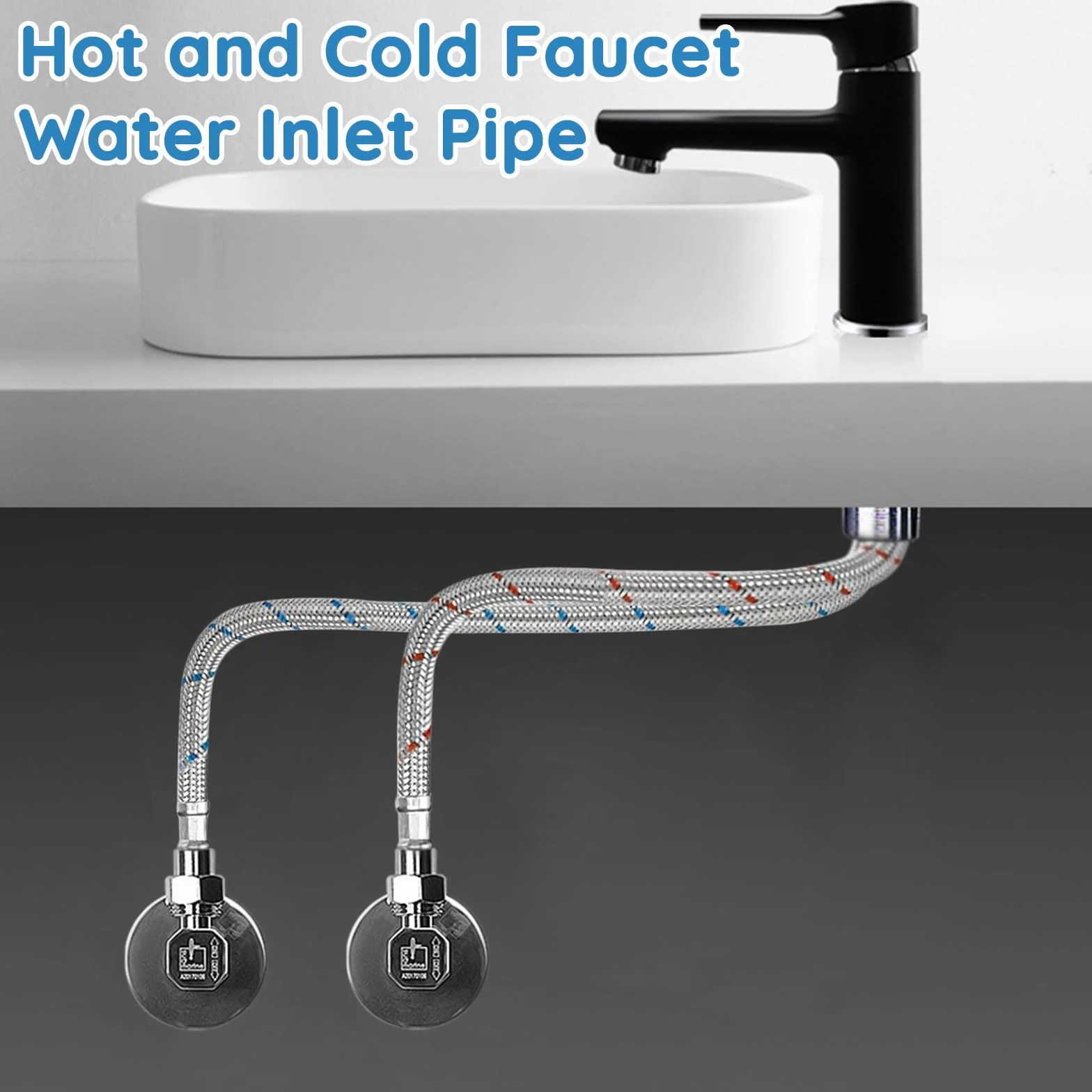 Wąż pancerny 3/8 cala 80 cm G3/8 x M10 elastyczny pleciony ze stali nierdzewnej do baterii mieszającej 2 sztuki