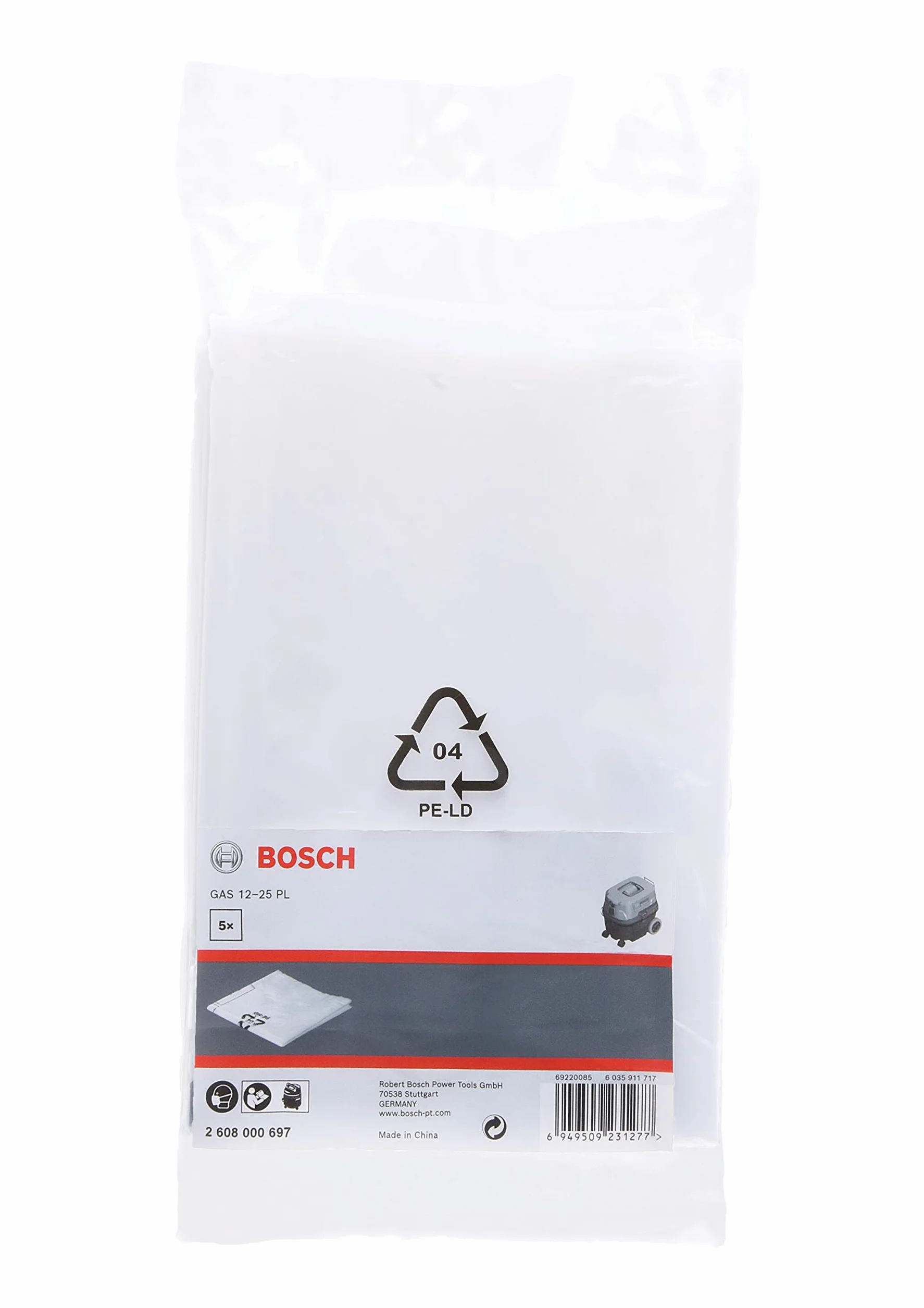 Bosch Professional worki do odkurzacza przemysłowego GAS 12-25 PL plastikowe