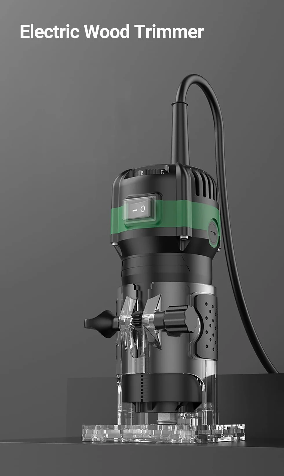 Hancaner Frezarka do drewna 800 W 0-33 000 obr./min 6 zmiennych prędkości 15 części 1/4 zacisk 6,35 mm