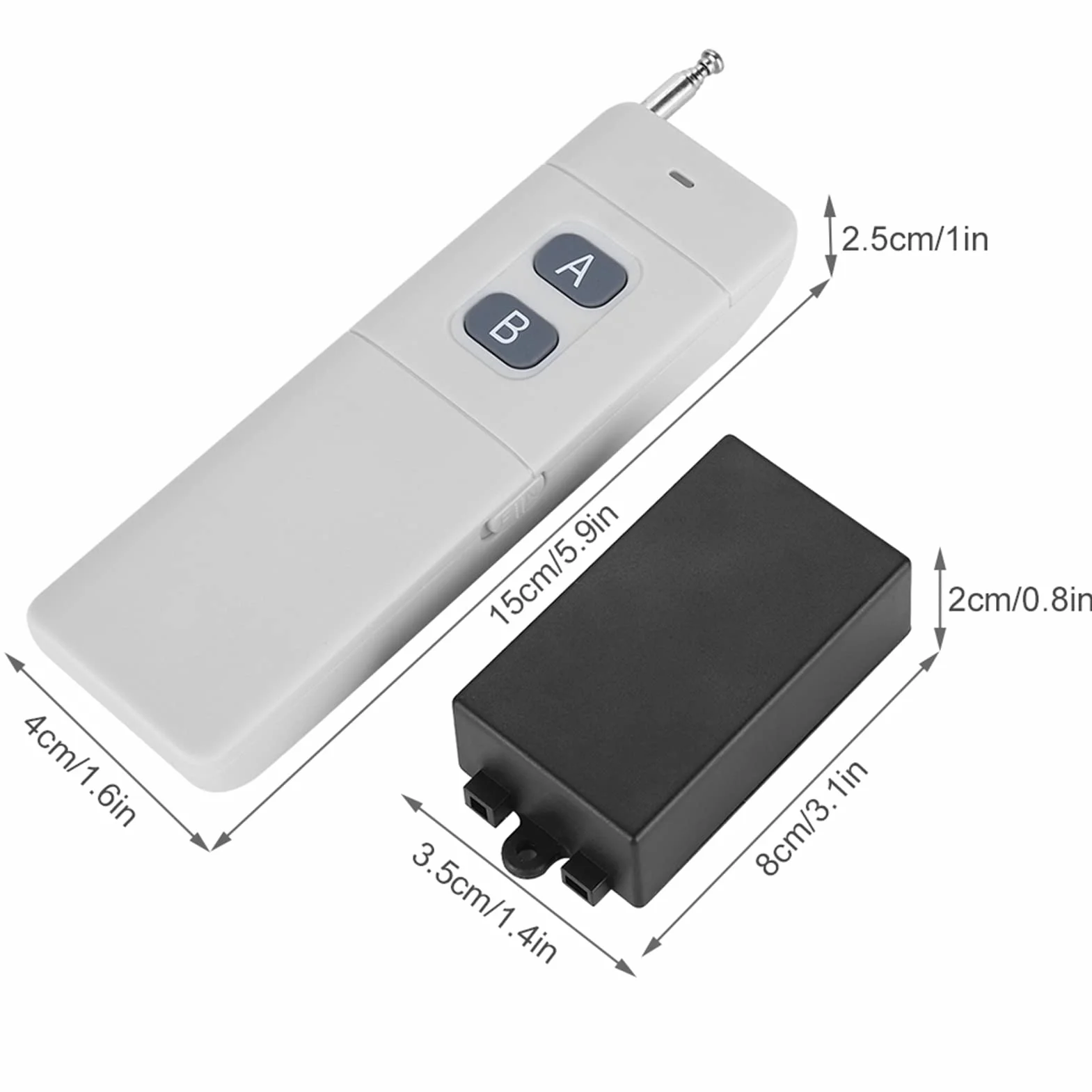 DC 12V 2CH RF Bezprzewodowy Przełącznik Zdalnego Sterowania System Nadajnik-odbiornik, Daleki Zasięg 3KM, Wysoka czułość, Wygodne Sterowanie, Idealny do Oświetlenia, Telewizorów,