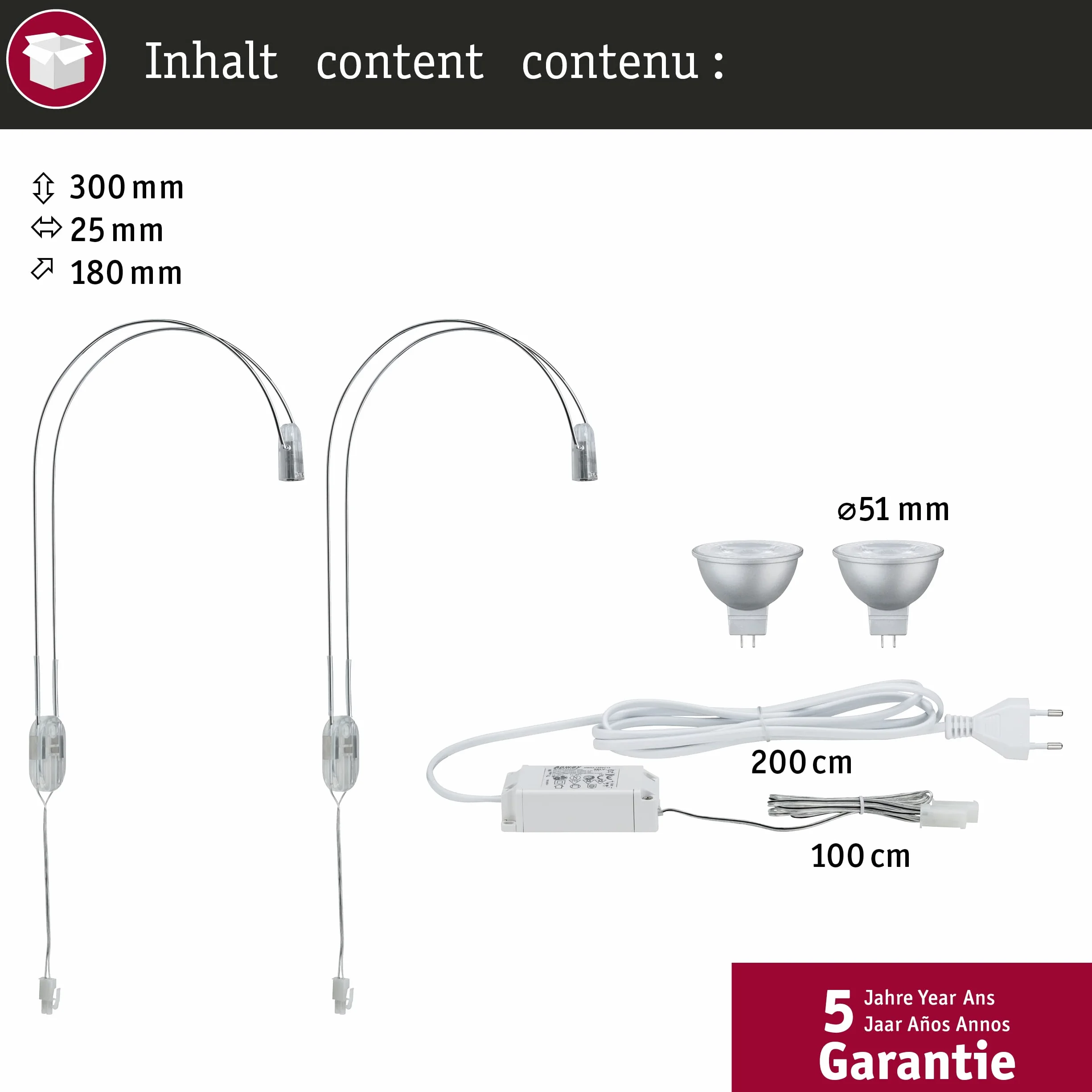 Paulmann Galeria oprawa do lustra LED lampy łazienkowe chrom 2x4 W GU5,3
