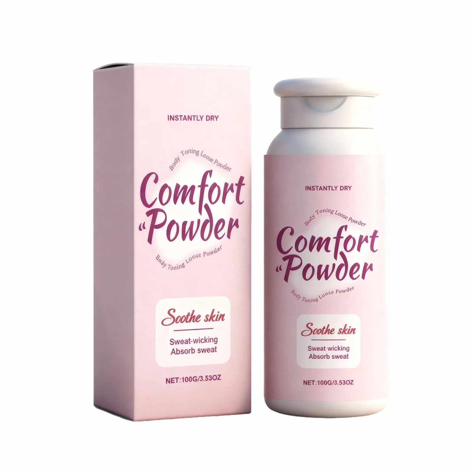 Comfort Powder, pewność siebie i ten puder do ciała bez talku absorbuje pot, zapobiega otarciom przez cały dzień, pielęgnacja całego ciała dla kobiet (1)
