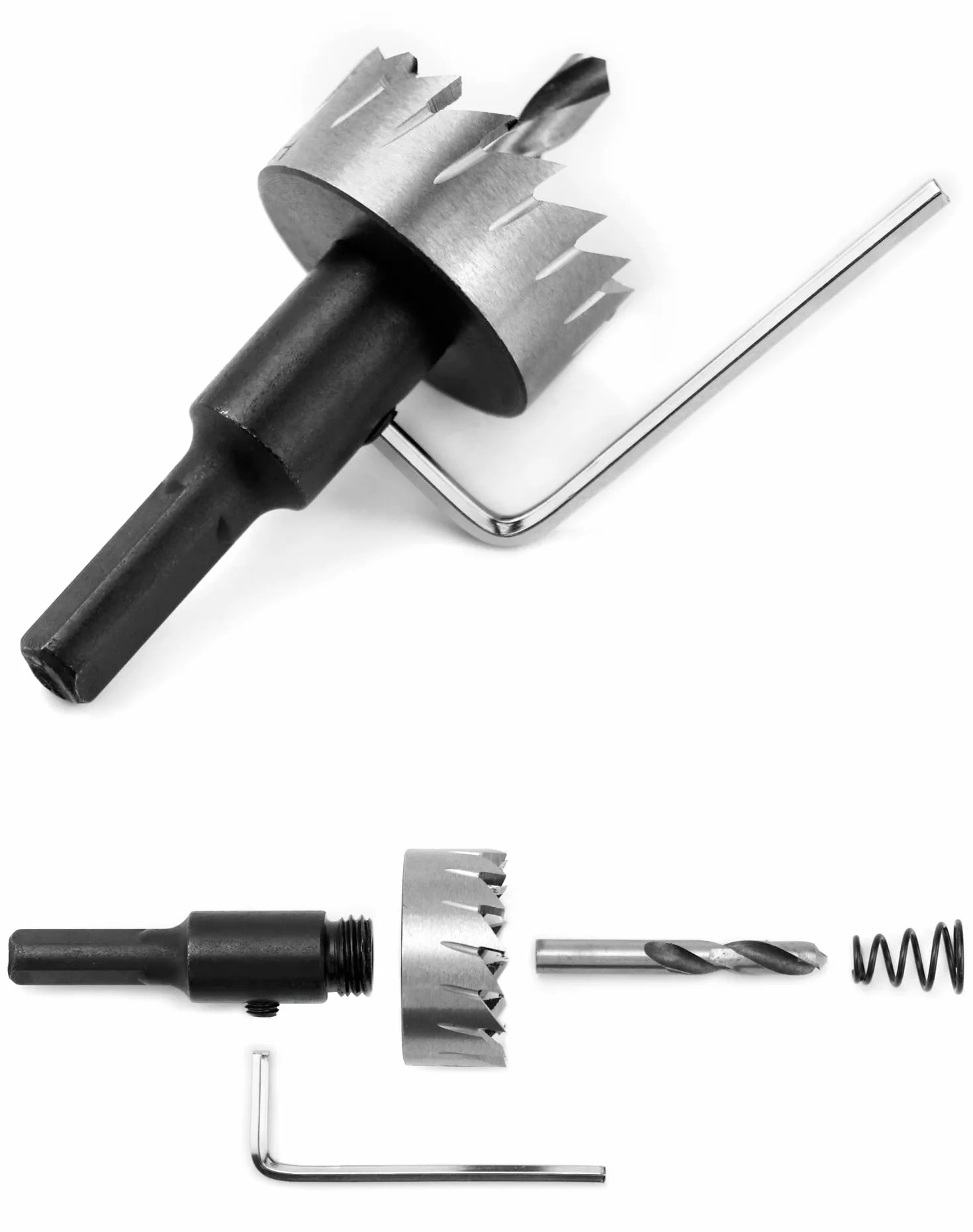 QWORK Zestaw otwornic HSS 16/18,5/20/25/30 mm ze sprężyną
