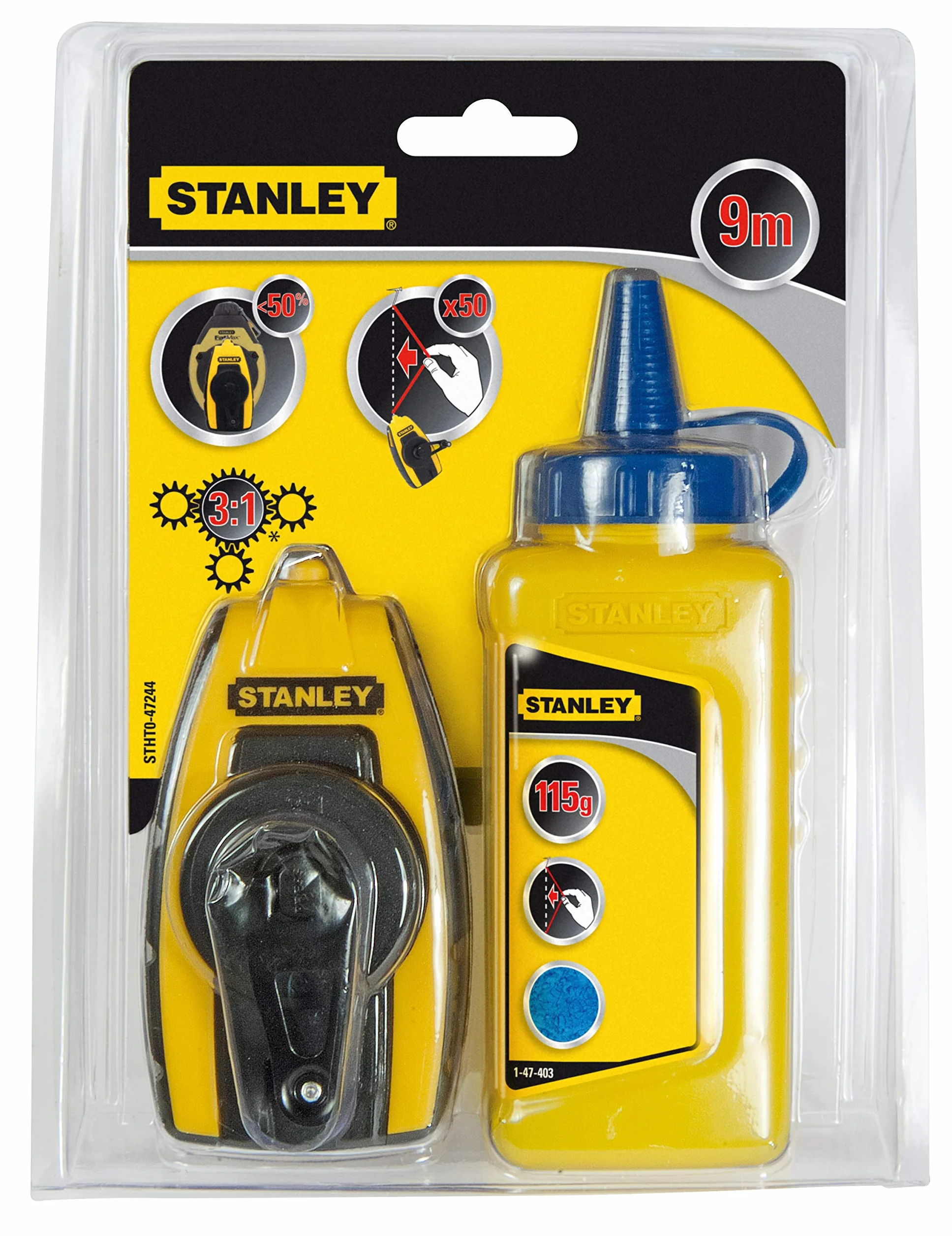 Stanley STHT0-47244 Sznur Udarowy Kreda Niebieska 9m
