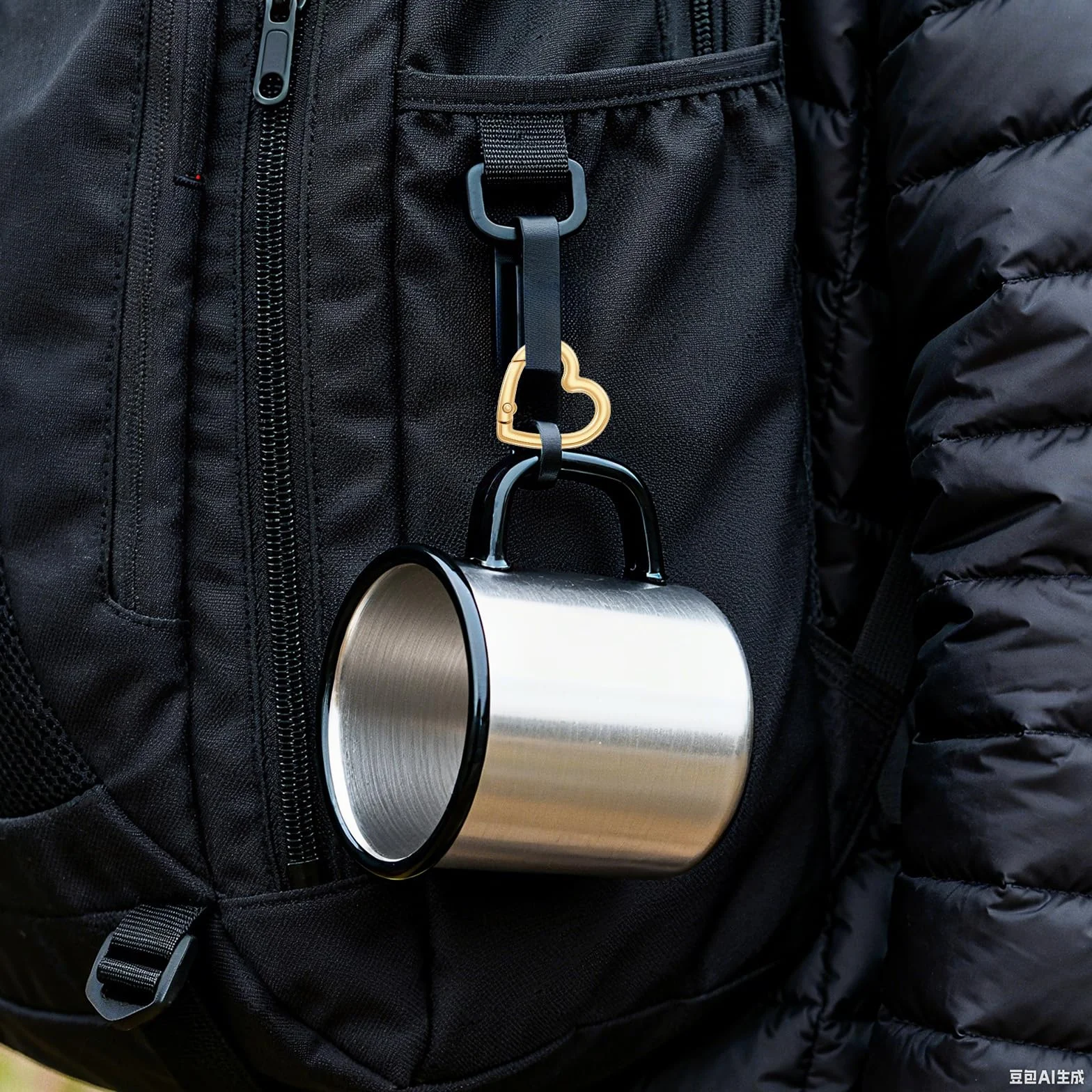 Ouligay 4 sztuki karabińczyków w kształcie serca breloczek do kluczy aluminiowe