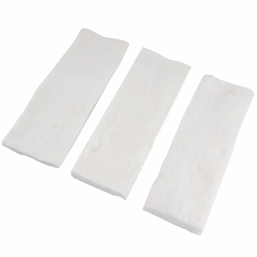 Gąbka z wełny ceramicznej, ognioodporne włókna wapniowo-magnezowo-krzemianowe, ulepszona stabilność płomienia, długotrwałe spalanie, łatwy w użyciu, zestaw 3 szt. (30 x 10 x 2,5 cm)