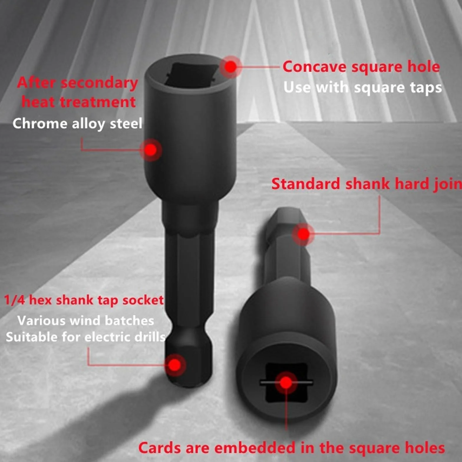 M4-M16 gwintownik Die Adapter gniazda 1/4 cala uchwyt sześciokątny metryczny do wiertarki M14