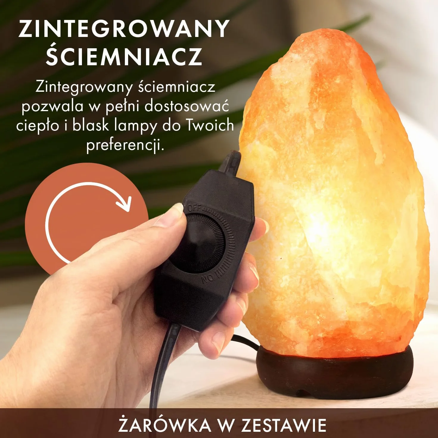The Body Source Lampa Solna Himalajska Naturalna, Mała z Przyciemnianym Światłem, Oczyszczacz Powietrza, Dekoracja do Domu Sypialni, dla Alergików Astmatyków, 2-3 kg