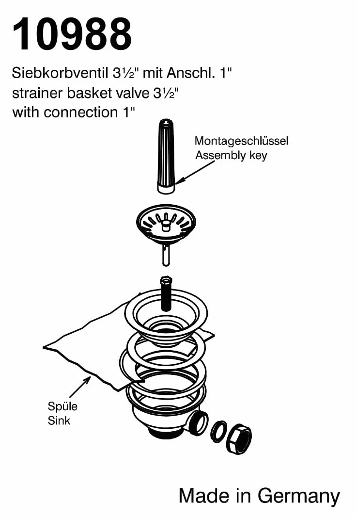 VARIOSAN Zawór kosza sitkowego 1 1/2", Ø 114 mm, stal nierdzewna