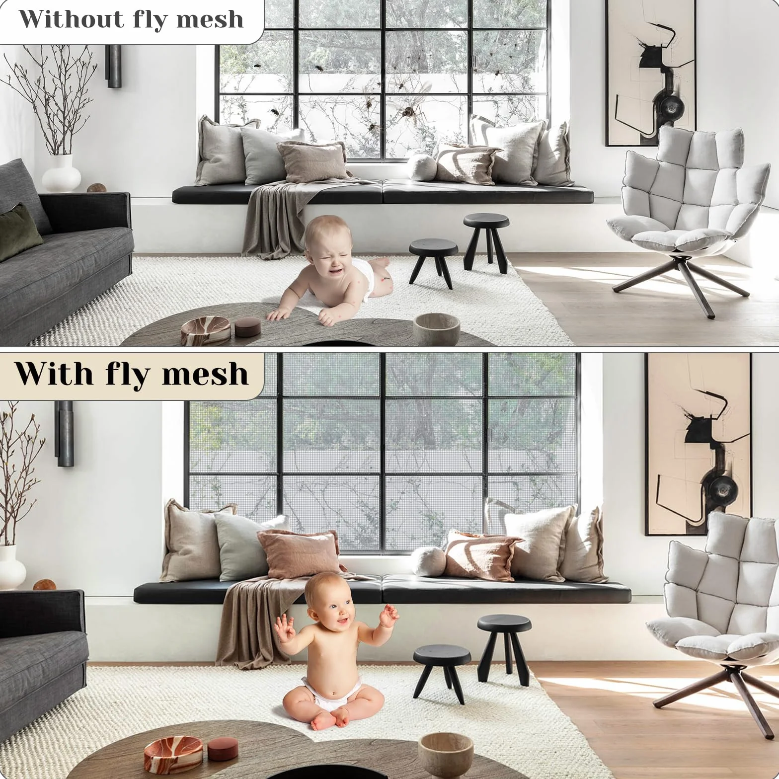 Moskitiera Do Okna DIY 250x120 cm Włókno Szklane