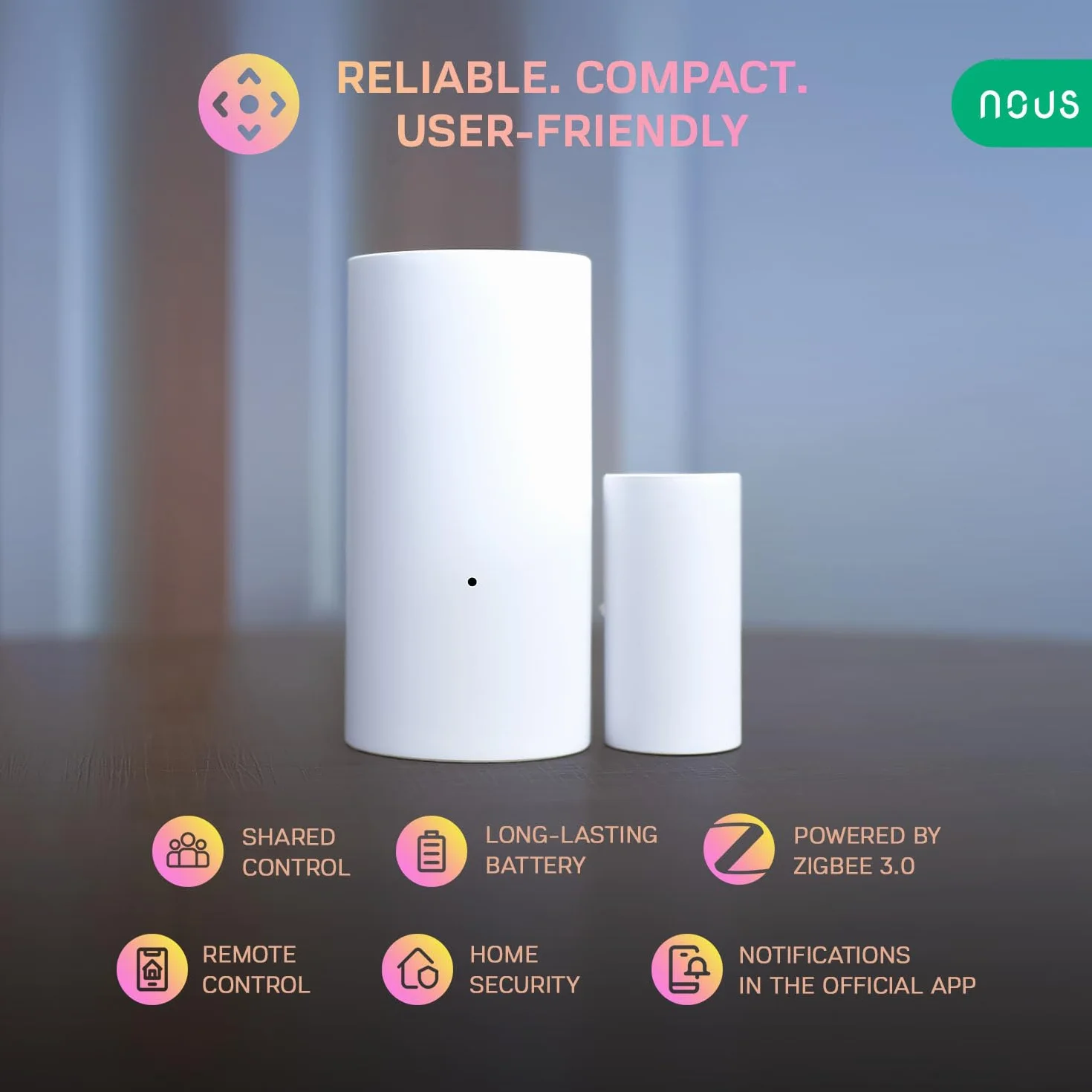 NOUS E3 ZigBee Window Contact, Door Sensor, Motion Sensor, ZigBee 3.0, Tuya Smart Life, MQTT