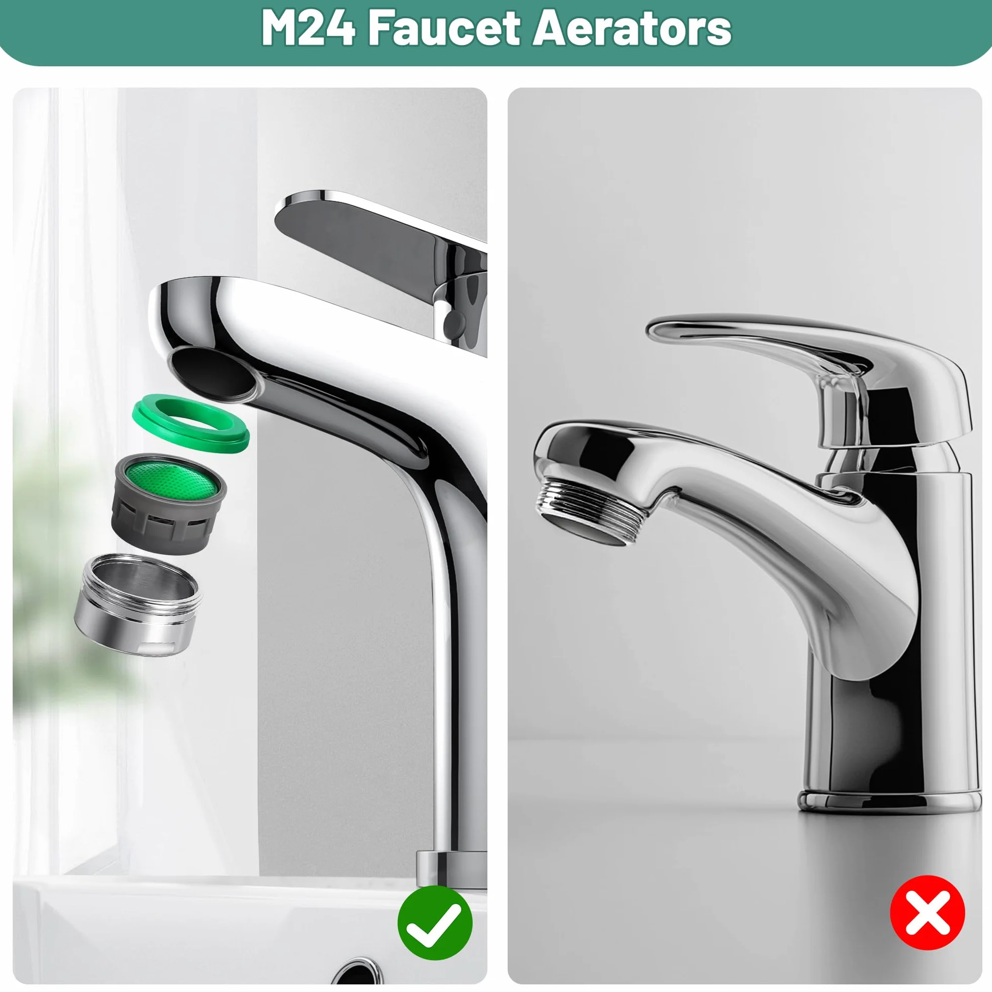 Regulator strumienia M24 sitko kranowe z filtrem ABS zestaw klucz do dyszy mieszającej 10 sztuk