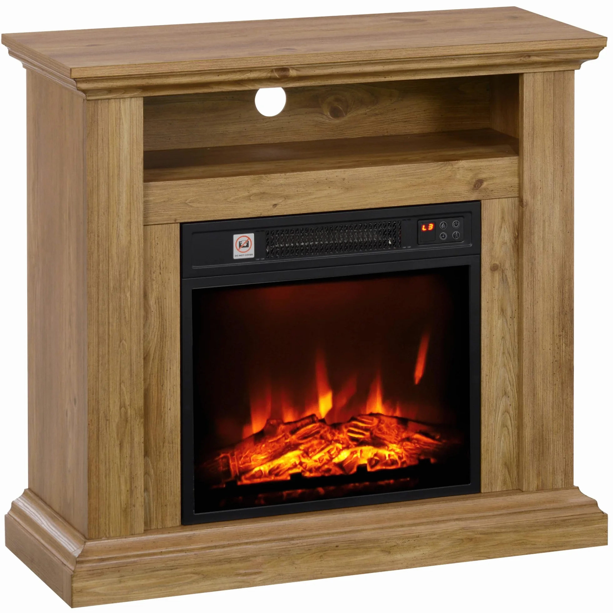 HOMCOM Kominek elektryczny 1800 W 3D efekt płomienia regulowana jasność pilot zdalnego sterowania timer 81,5 x 30 x 76,2 cm