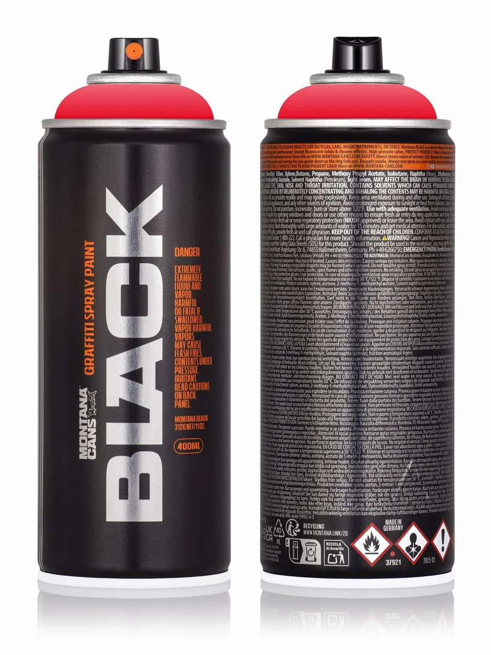 Montana Black Graffiti Paint 400 ml Wysokokryjący Matowy Aerozol 2093 Code Red