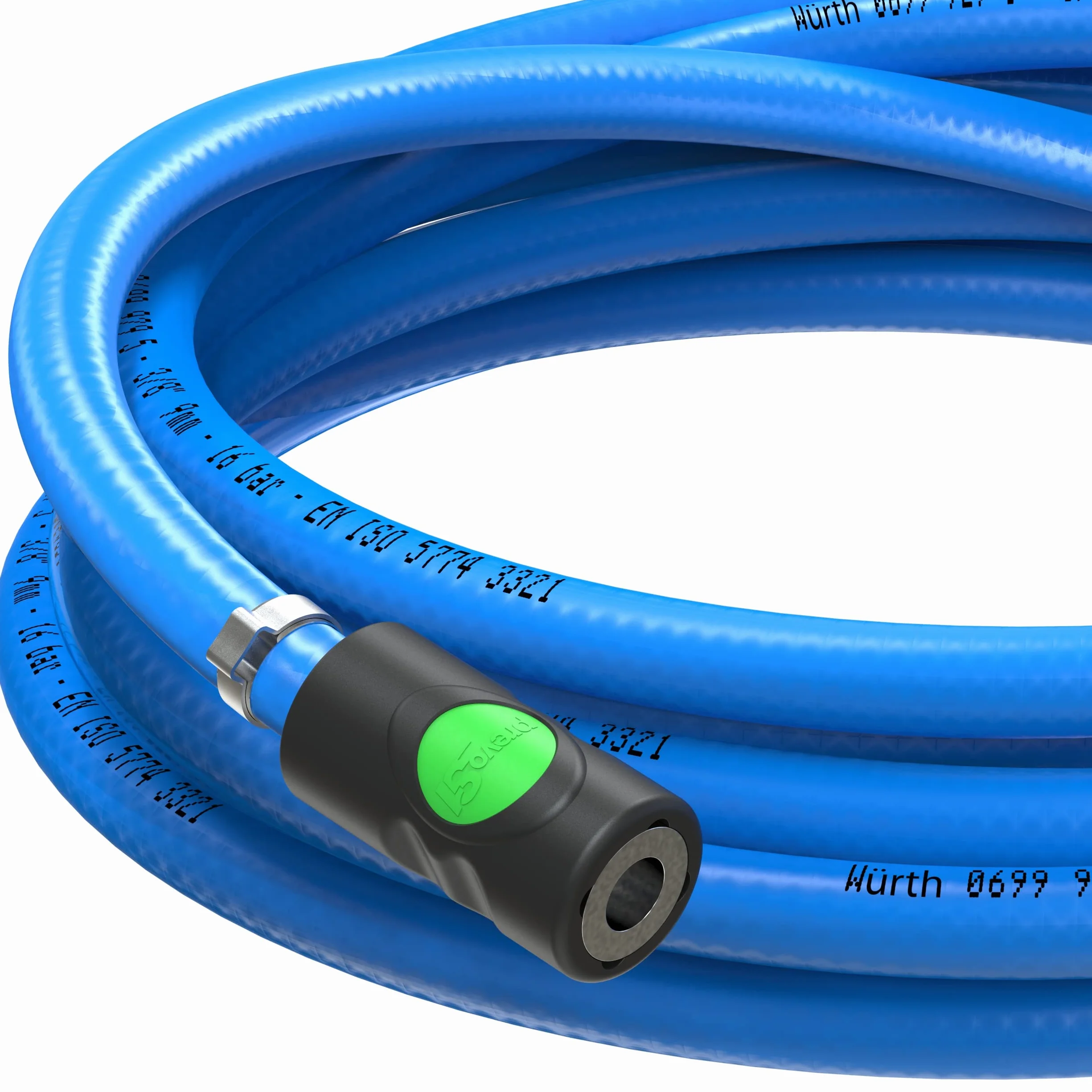 AUPROTEC Zestaw węży do sprężonego powietrza 9 mm 10 m PVC z łącznikiem bezpieczeństwa Prevost S1