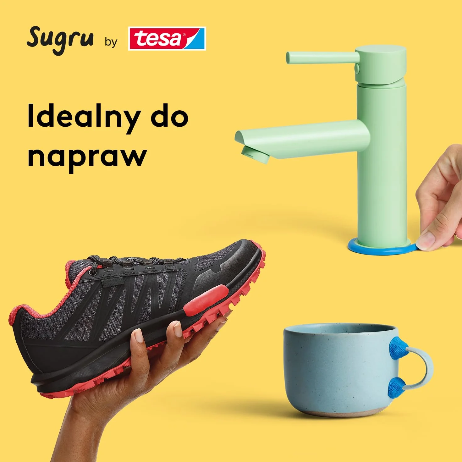 tesa Sugru uniwersalny klej formowalny silikonowa guma do napraw klejenia mocowania ośmiopak 8 x 3,5 g czarny