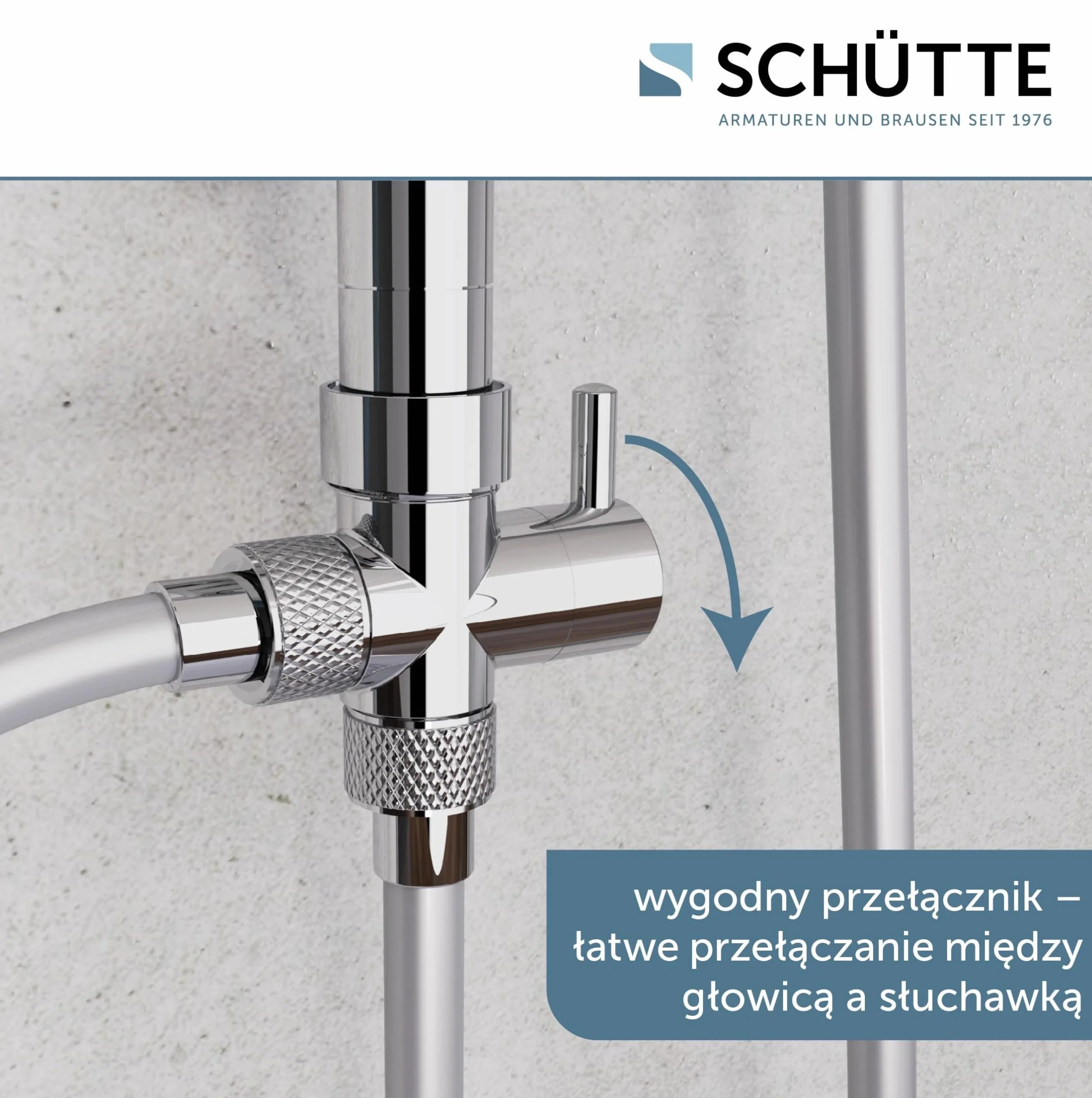 SCHÜTTE Zestaw prysznicowy MALLORCA kolumna prysznicowa z dużą deszczownicą słuchawka 3 tryby strumienia system z drążkiem regulowanej wysokości chrom